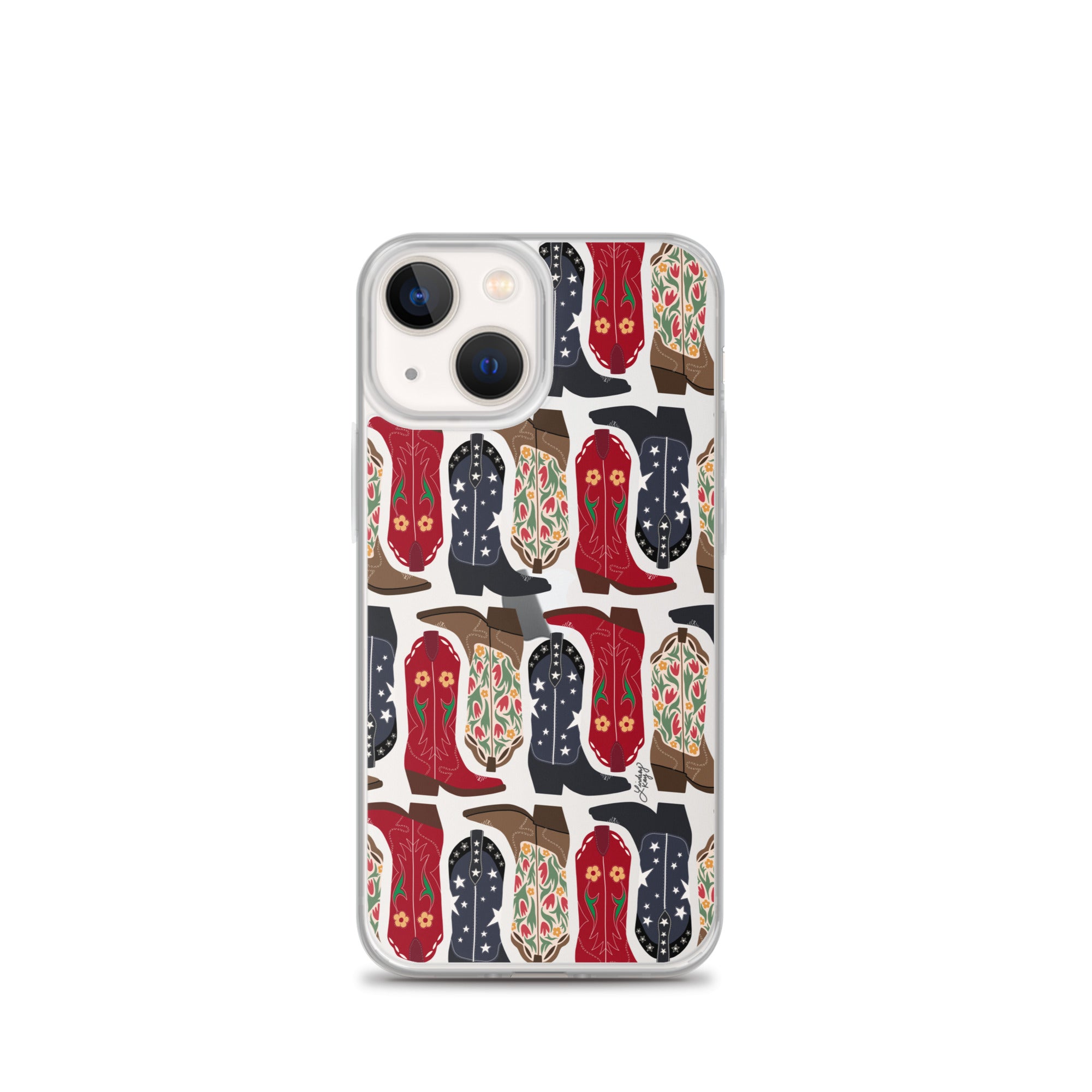 Ilustración de botas de vaquero - Funda transparente para iPhone®