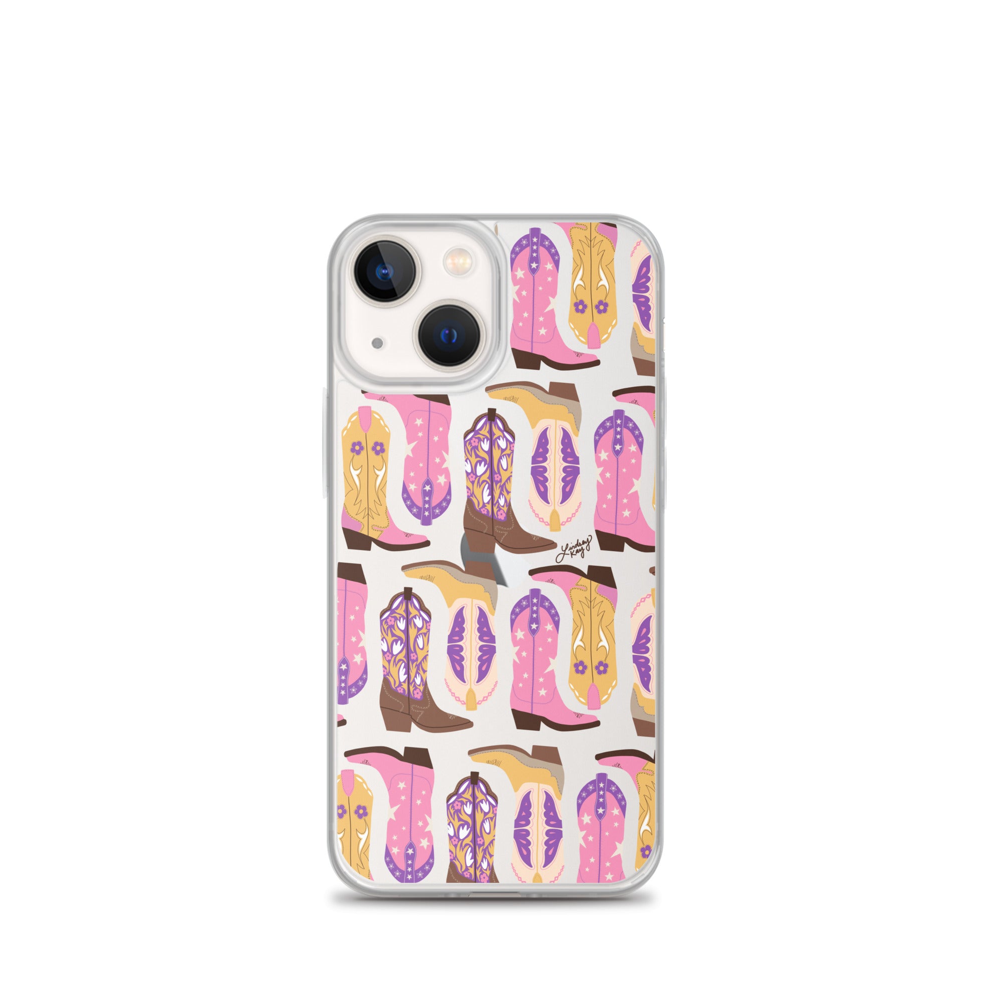 Ilustración de botas de vaquero (rosa/morado/amarillo) - Funda transparente para iPhone®