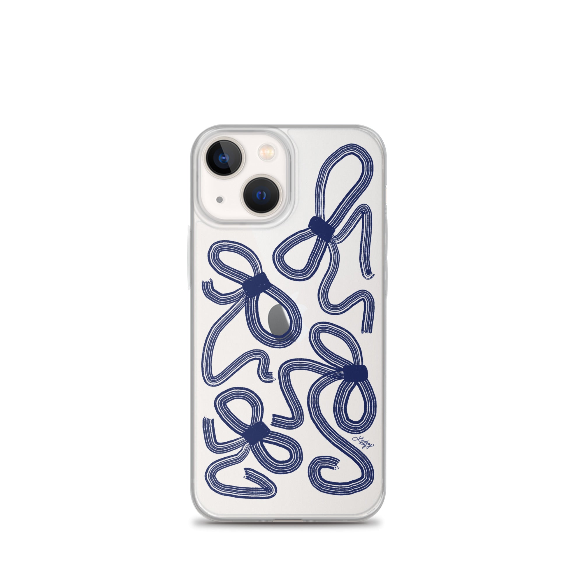 Navy Ribbons Illustration - Clear Case for iPhone®