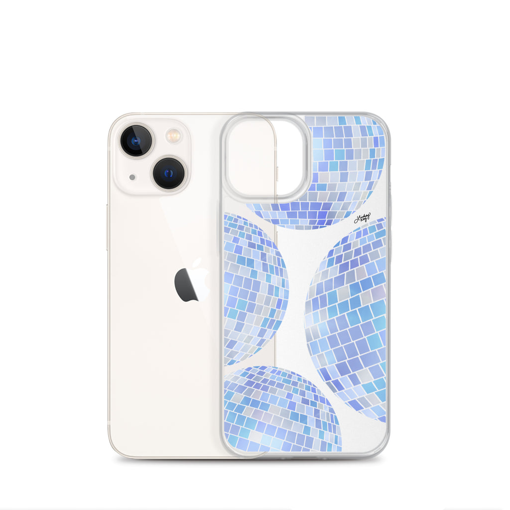 Blue Disco Balls Illustration - Clear Case for iPhone®