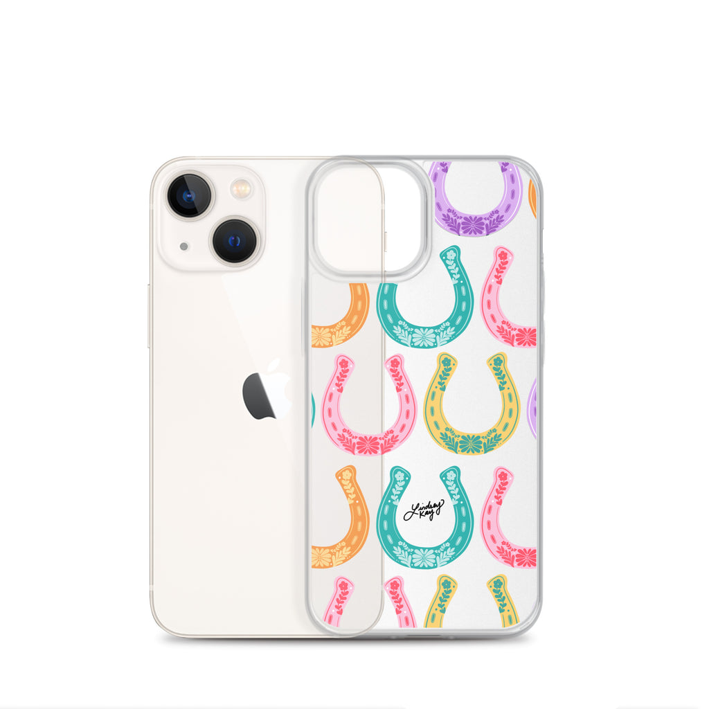Colorful Horseshoe Illustration Pattern - Clear Case for iPhone®