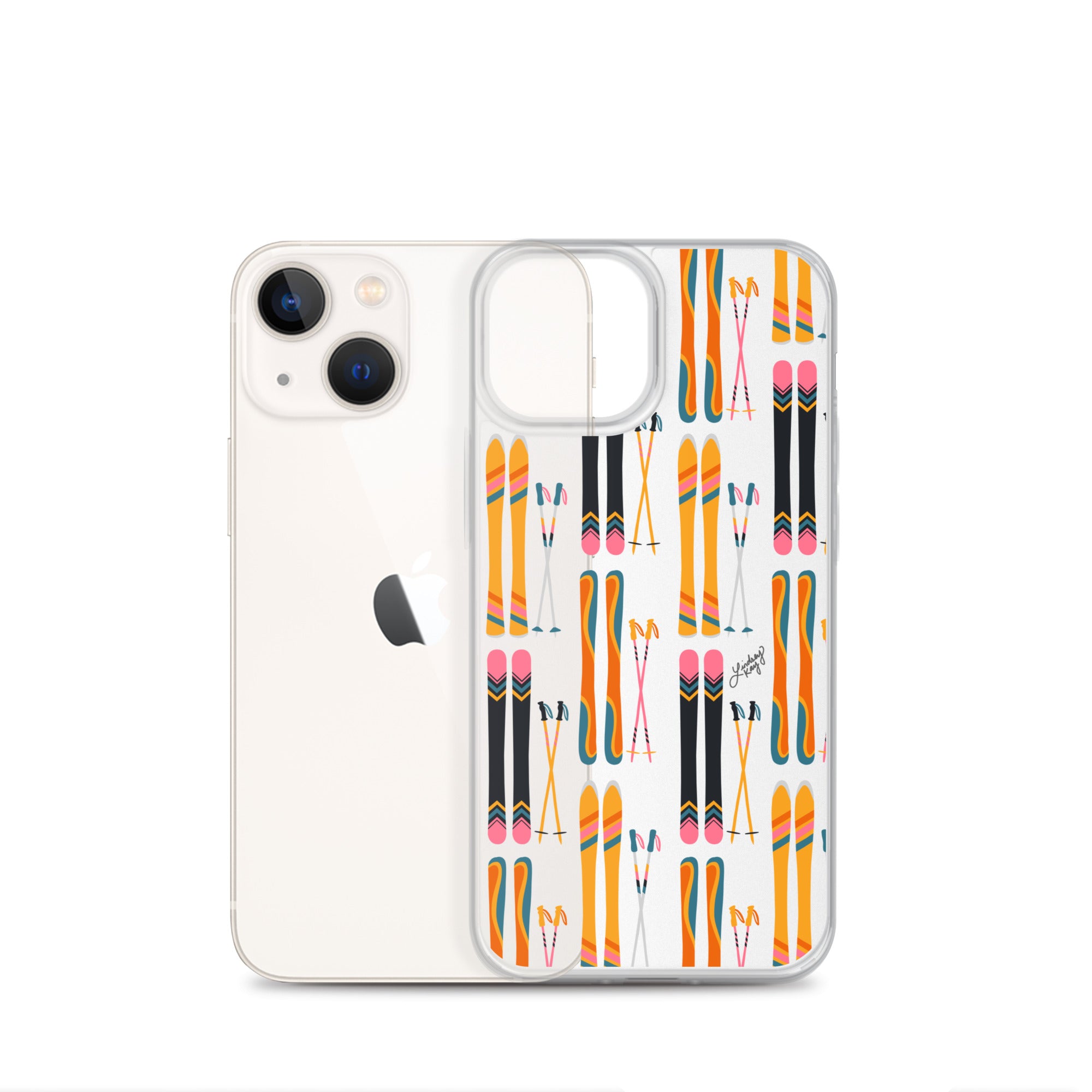 Skis and Poles Patterned - Clear Case for iPhone®