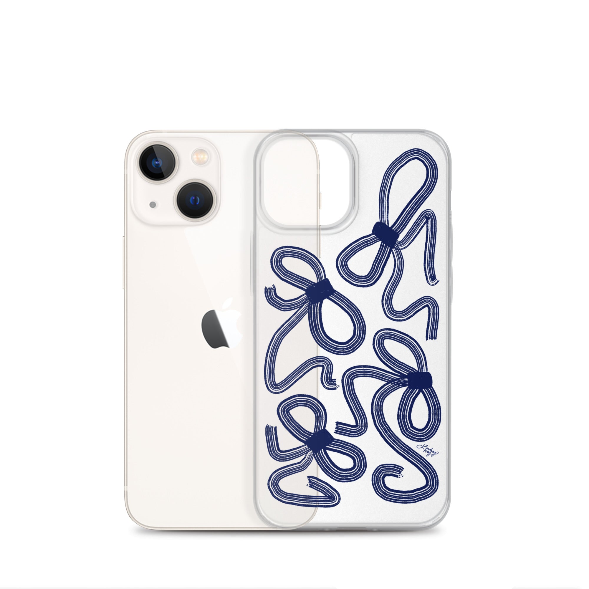 Navy Ribbons Illustration - Clear Case for iPhone®