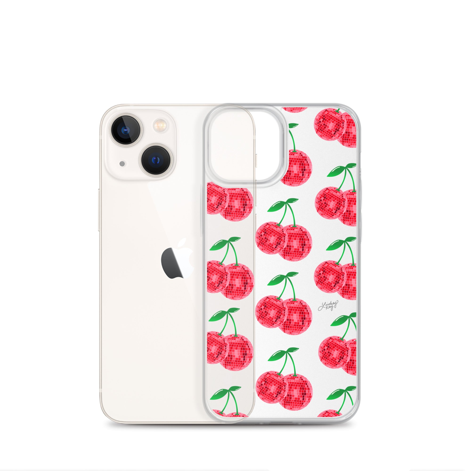 Red Disco Ball Cherries - Clear Case for iPhone® - Sizes 11 & 16
