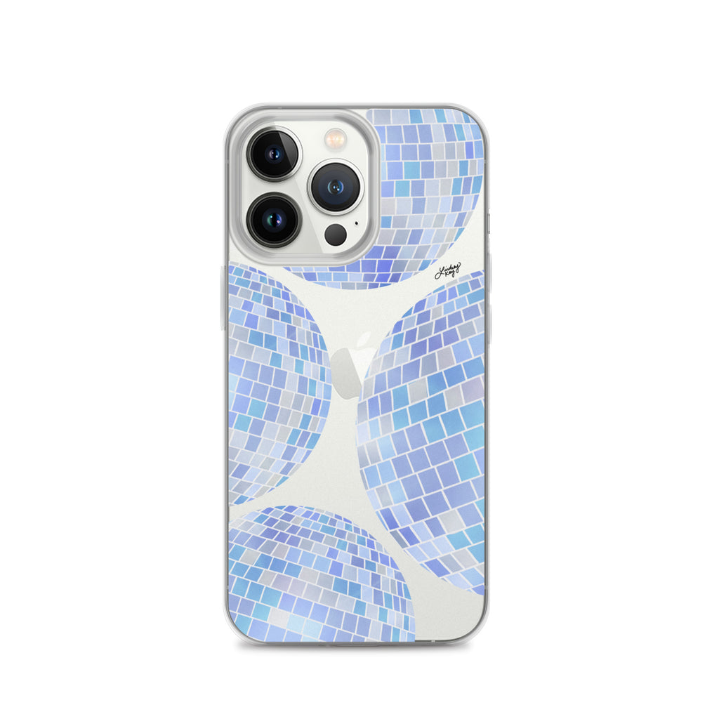 Blue Disco Balls Illustration - Clear Case for iPhone®