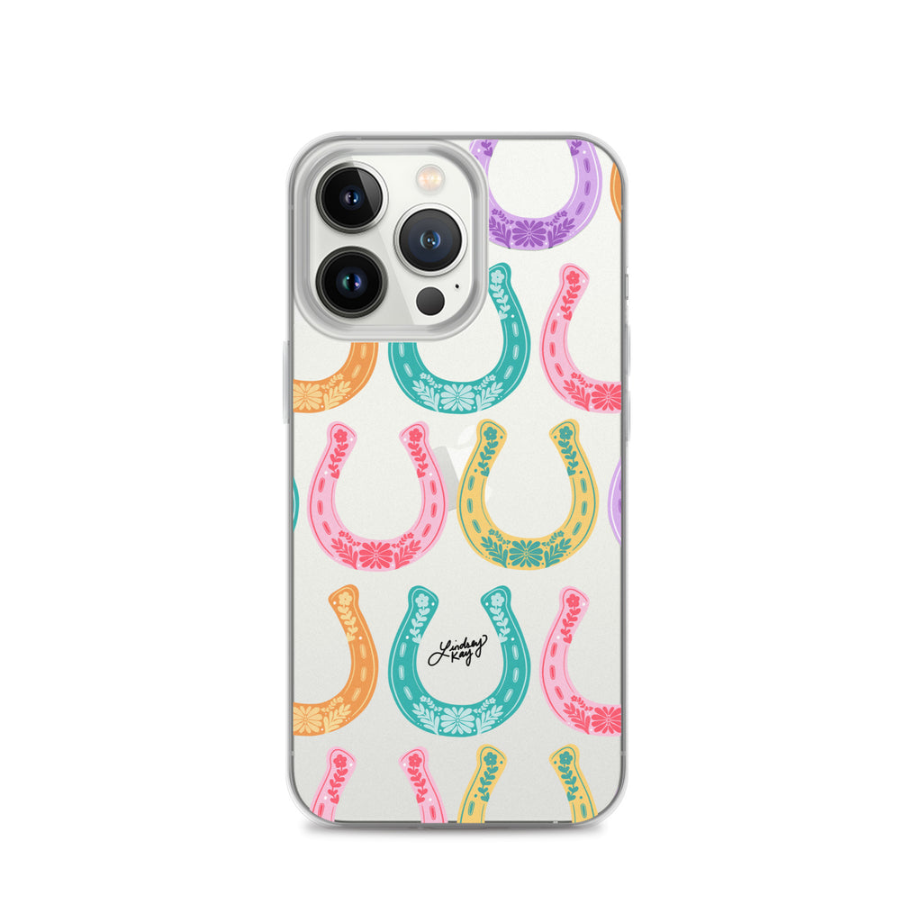Colorful Horseshoe Illustration Pattern - Clear Case for iPhone®