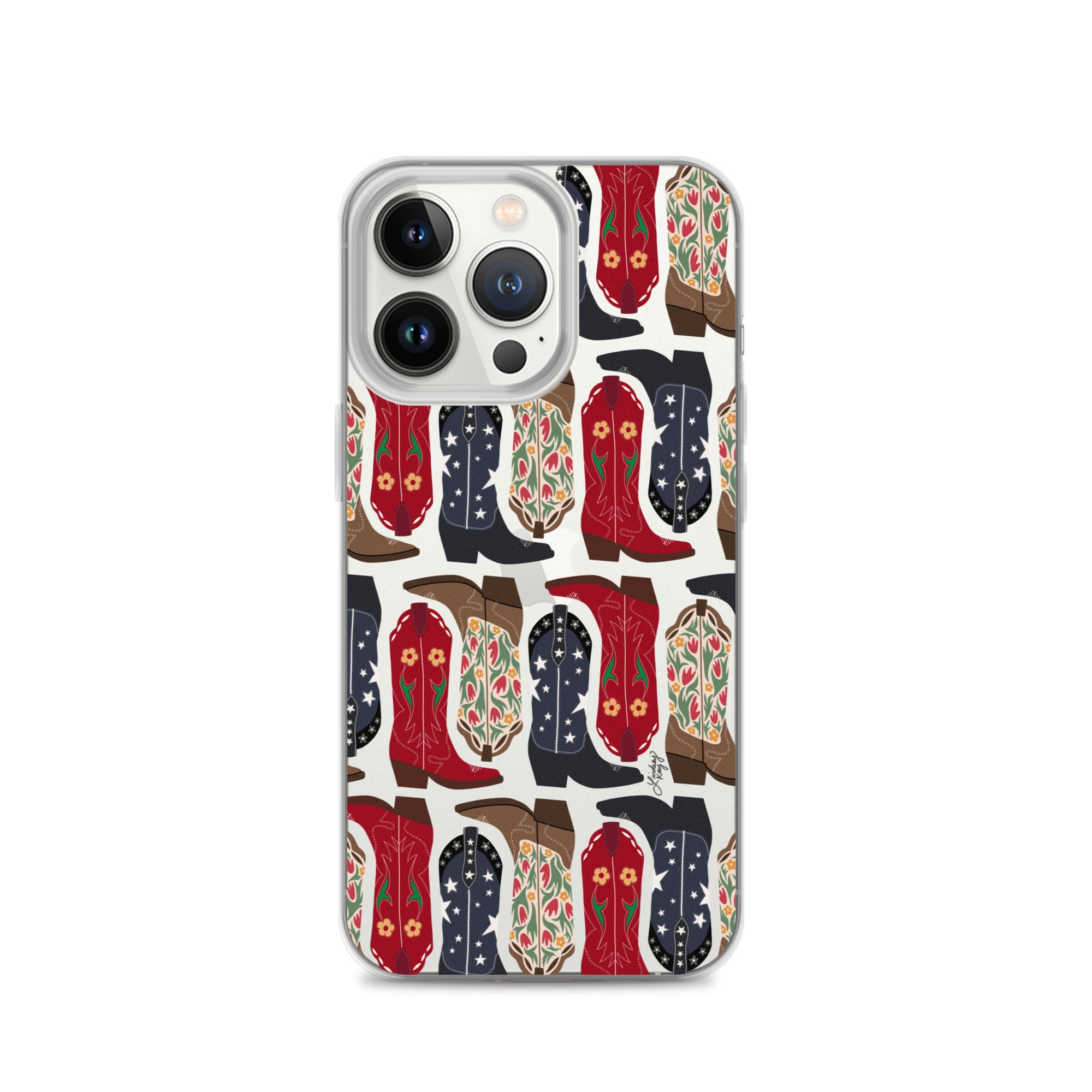 Ilustración de botas de vaquero - Funda transparente para iPhone®