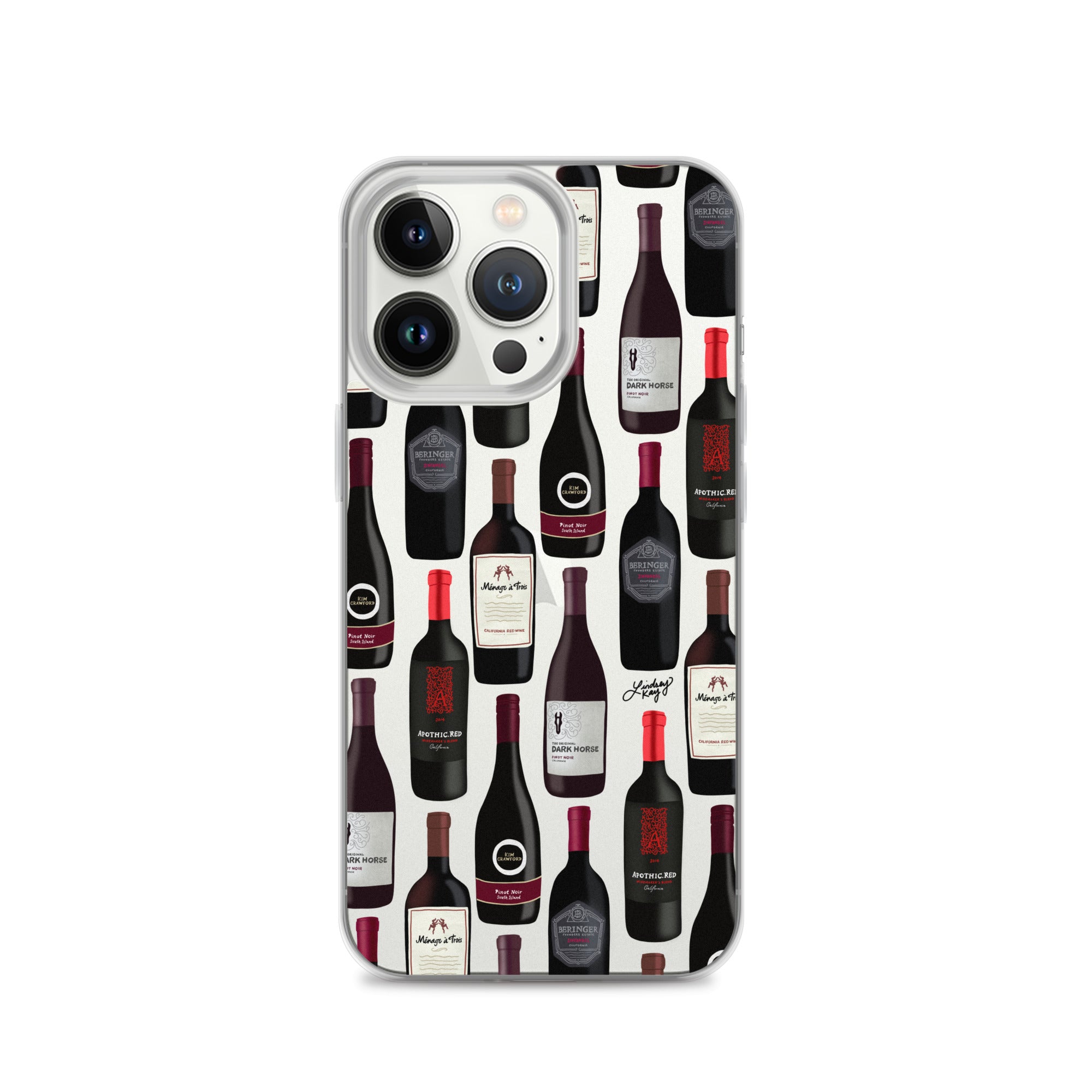 Red Wine Bottles Illustration - Clear Case for iPhone®