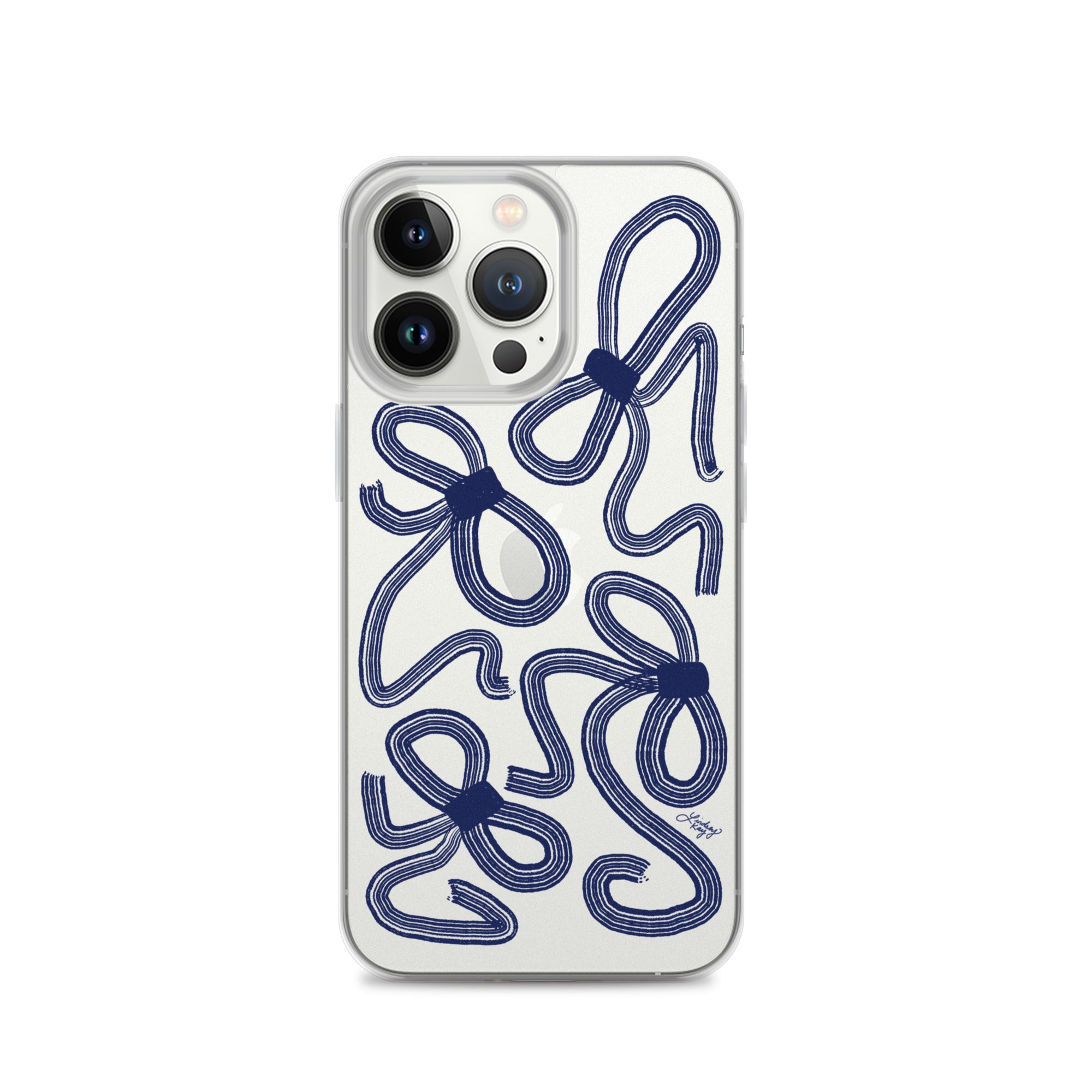 Navy Ribbons Illustration - Clear Case for iPhone®