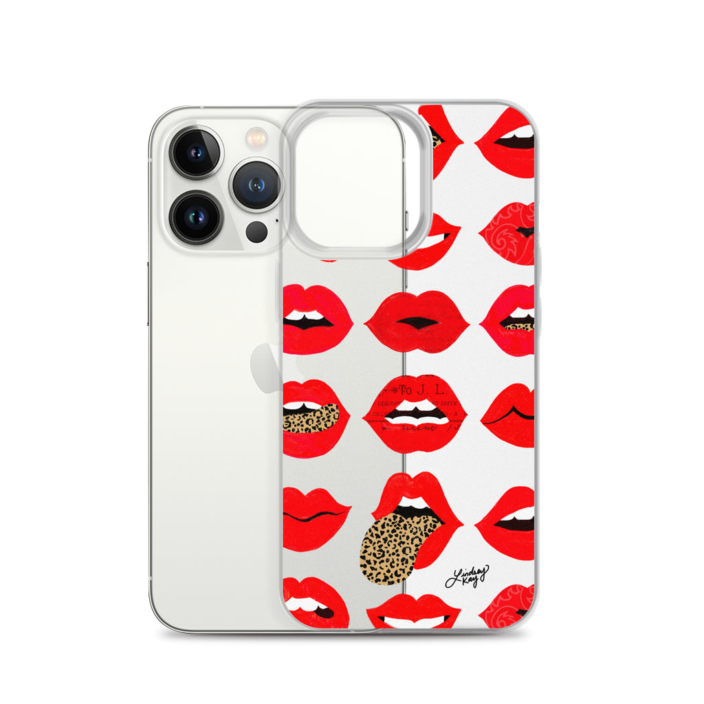 Leopard Lips of Love - Clear Case for iPhone®