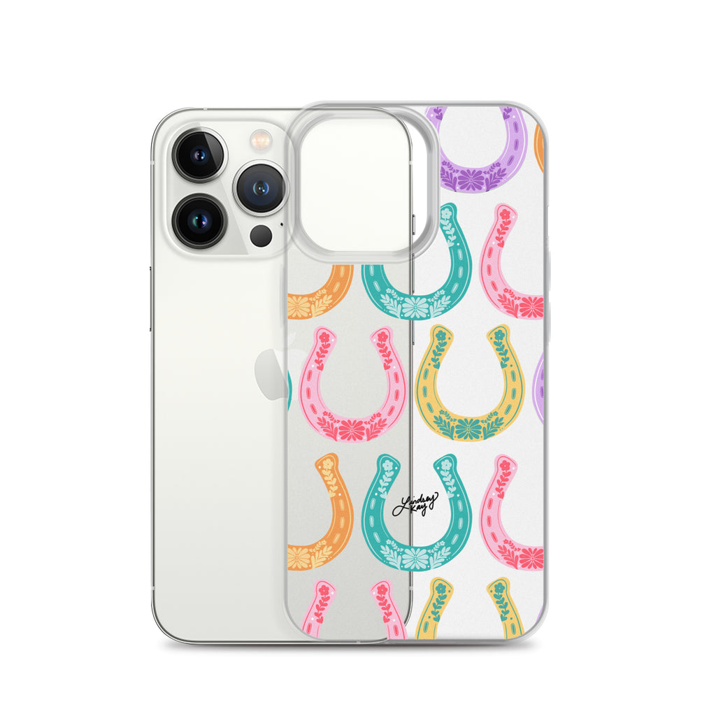 Colorful Horseshoe Illustration Pattern - Clear Case for iPhone®