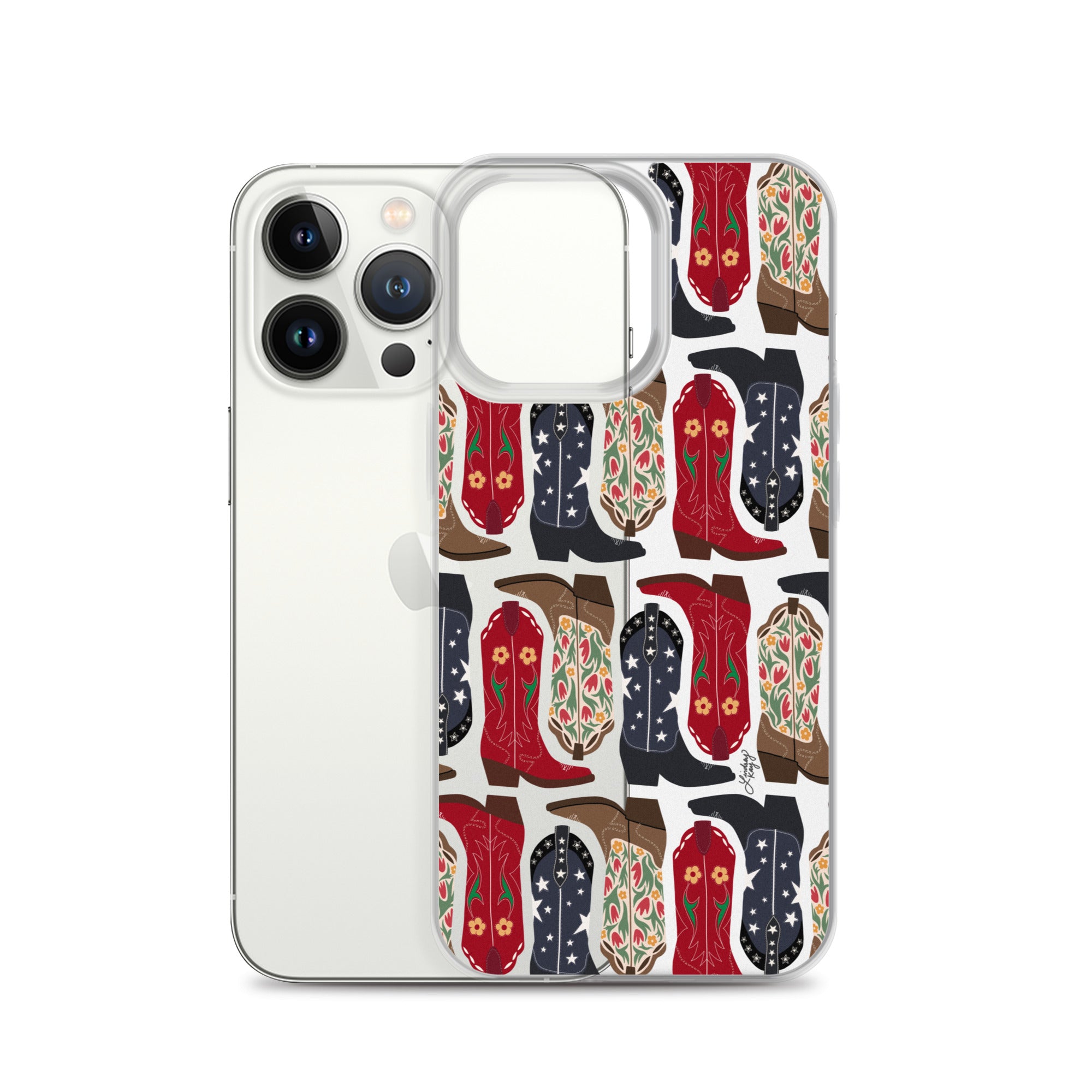 Cowgirl Boots (Navy/Red) - Clear Case for iPhone Cowgirl Boots (Navy/Red) - Clear Case for iPhone