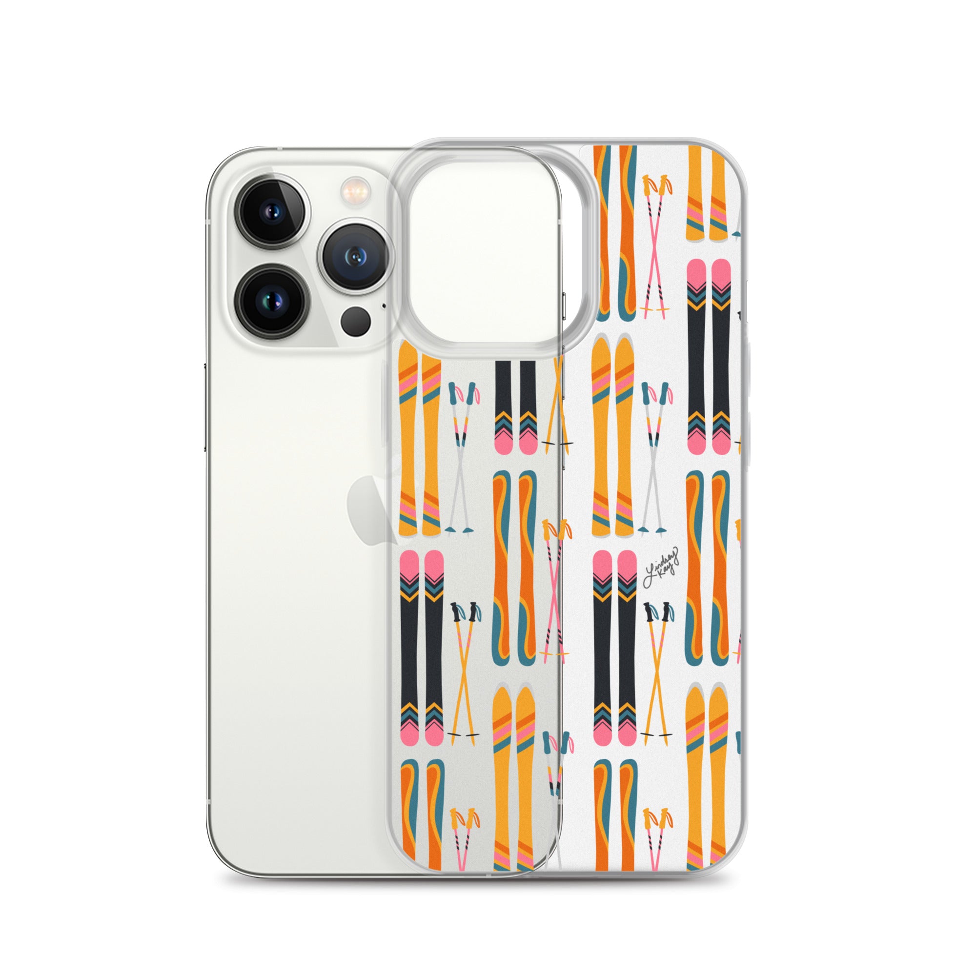 Skis and Poles Patterned - Clear Case for iPhone®