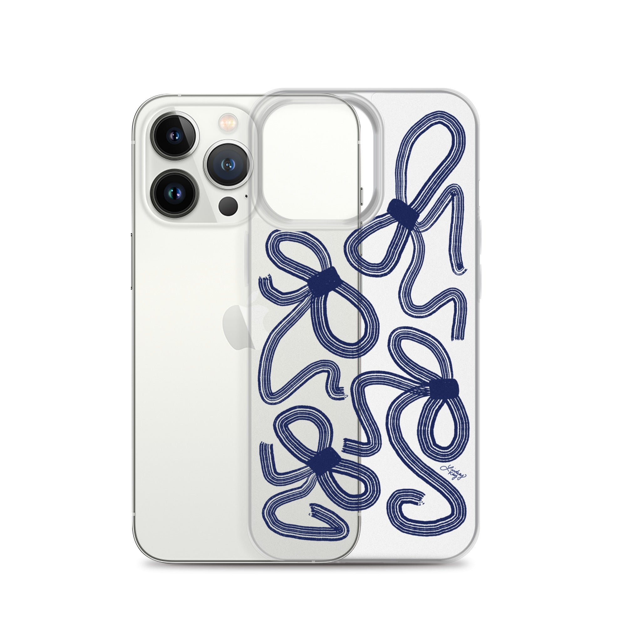 Navy Ribbons Illustration - Clear Case for iPhone®