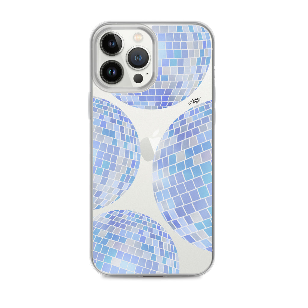 Blue Disco Balls Illustration - Clear Case for iPhone®