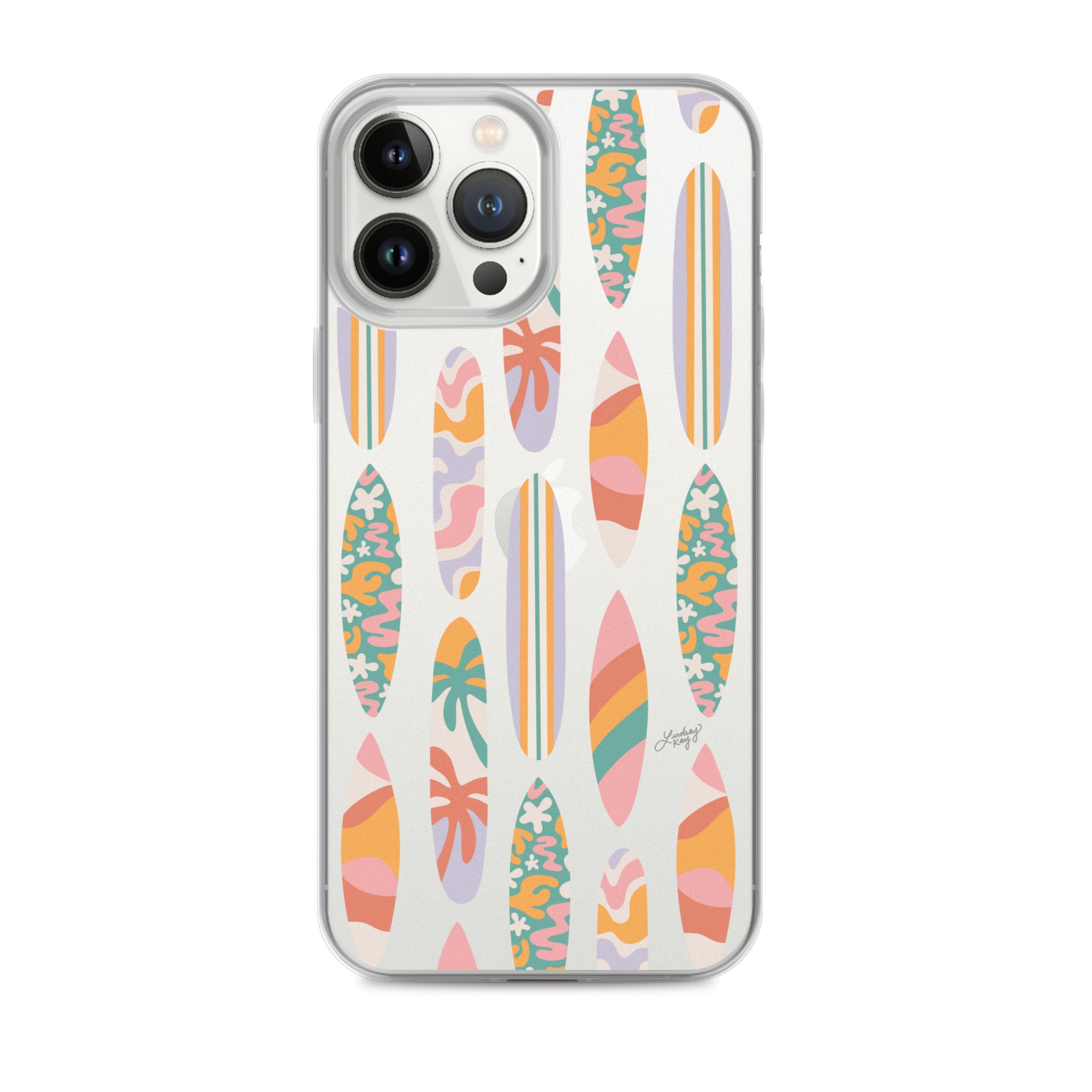 Patrón de ilustración de tablas de surf - Transparente Funda para iPhone®