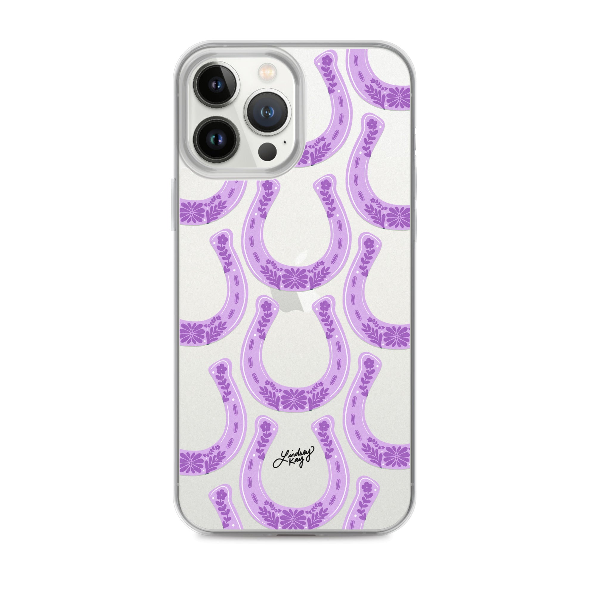 Purple Horseshoe Illustration Pattern - Clear Case for iPhone®