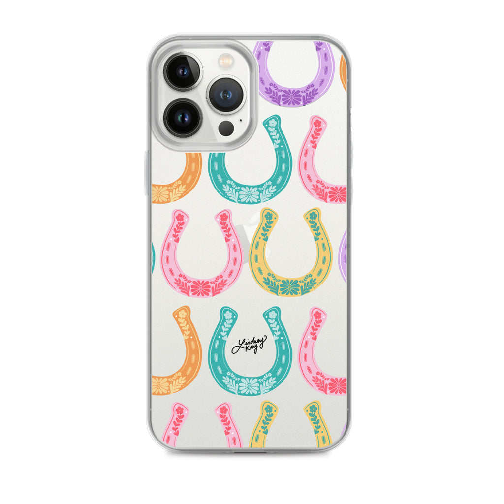 Colorful Horseshoe Illustration Pattern - Clear Case for iPhone®