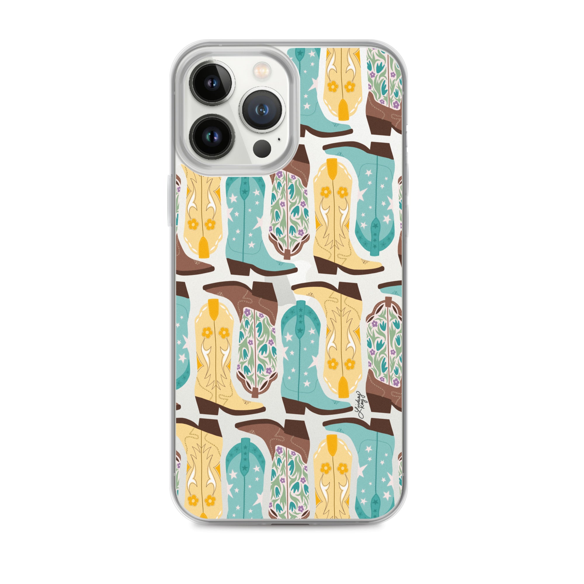 Ilustración de botas de vaquero - Funda transparente para iPhone®