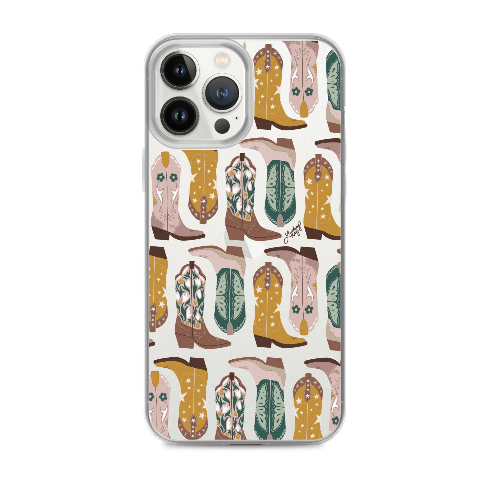 Ilustración de botas de vaquero (paleta neutra) - Funda transparente para iPhone®