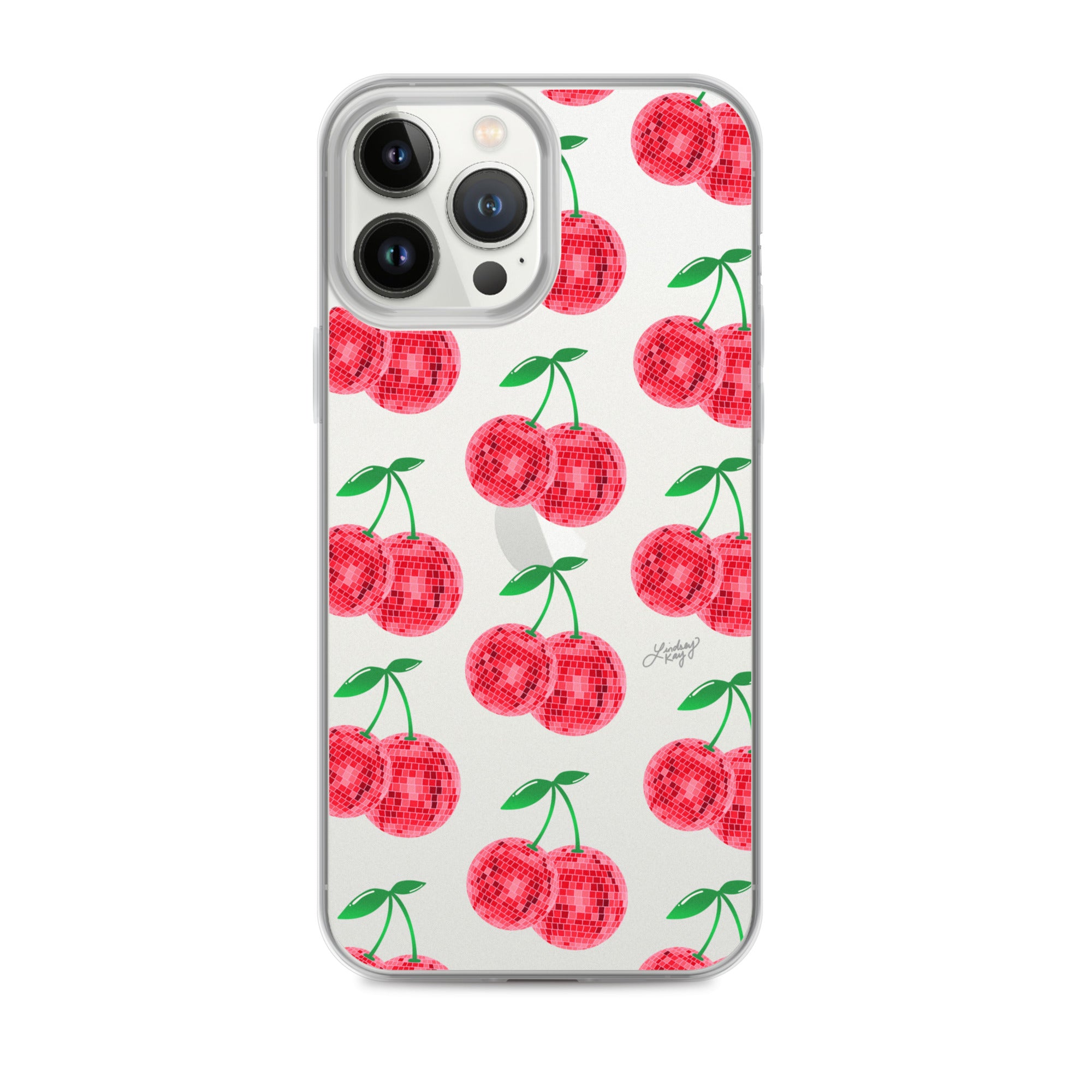Red Disco Ball Cherries - Clear Case for iPhone® - Sizes 11 & 16