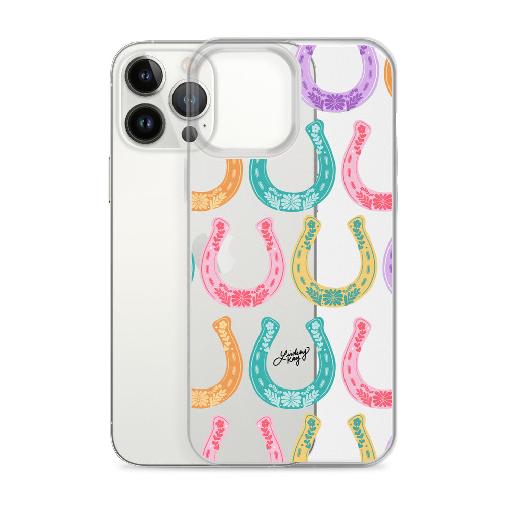 Colorful Horseshoe Illustration Pattern - Clear Case for iPhone®