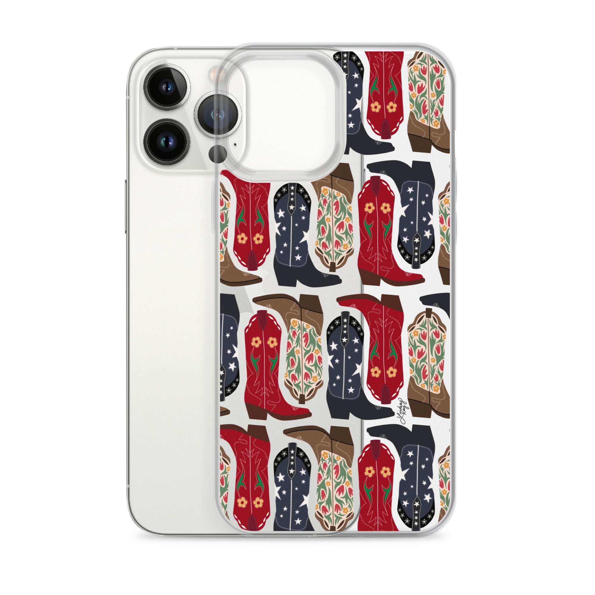 Ilustración de botas de vaquero - Funda transparente para iPhone®