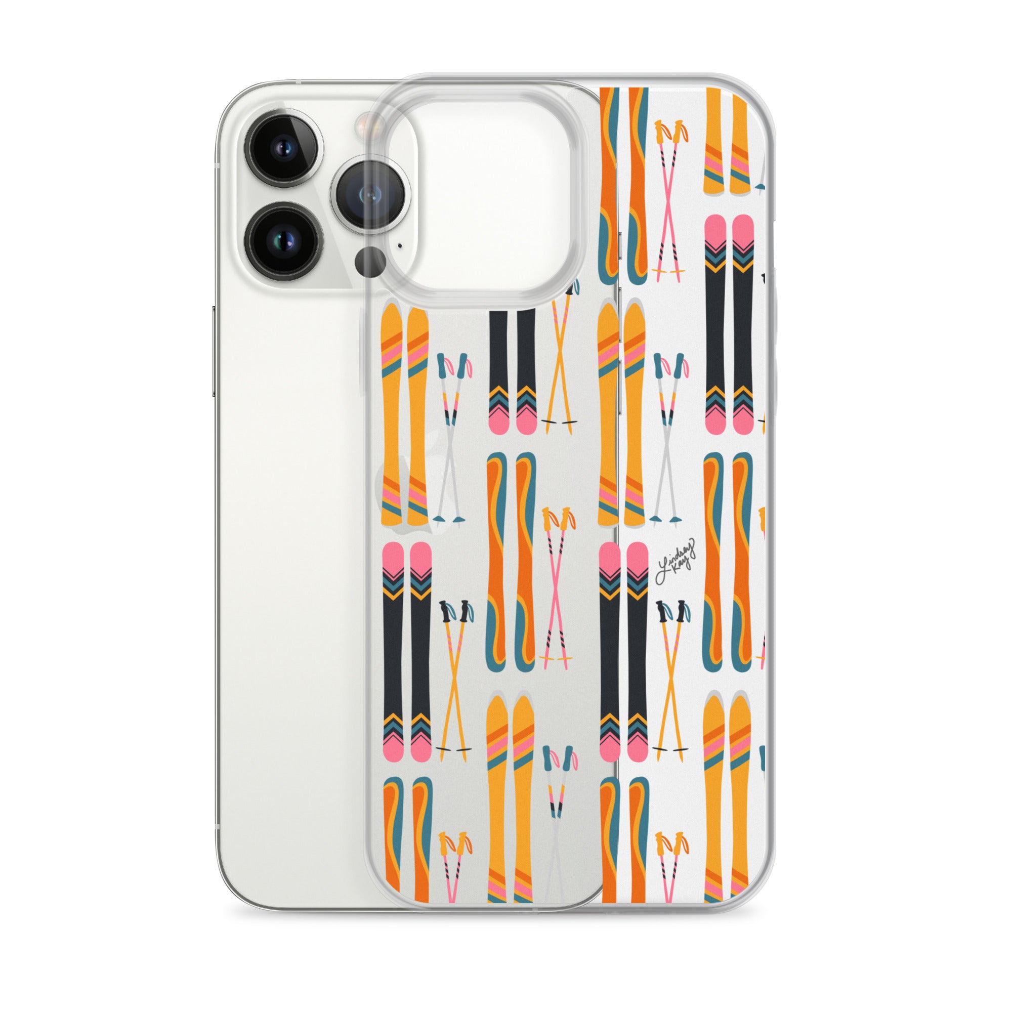 Skis and Poles Patterned - Clear Case for iPhone®