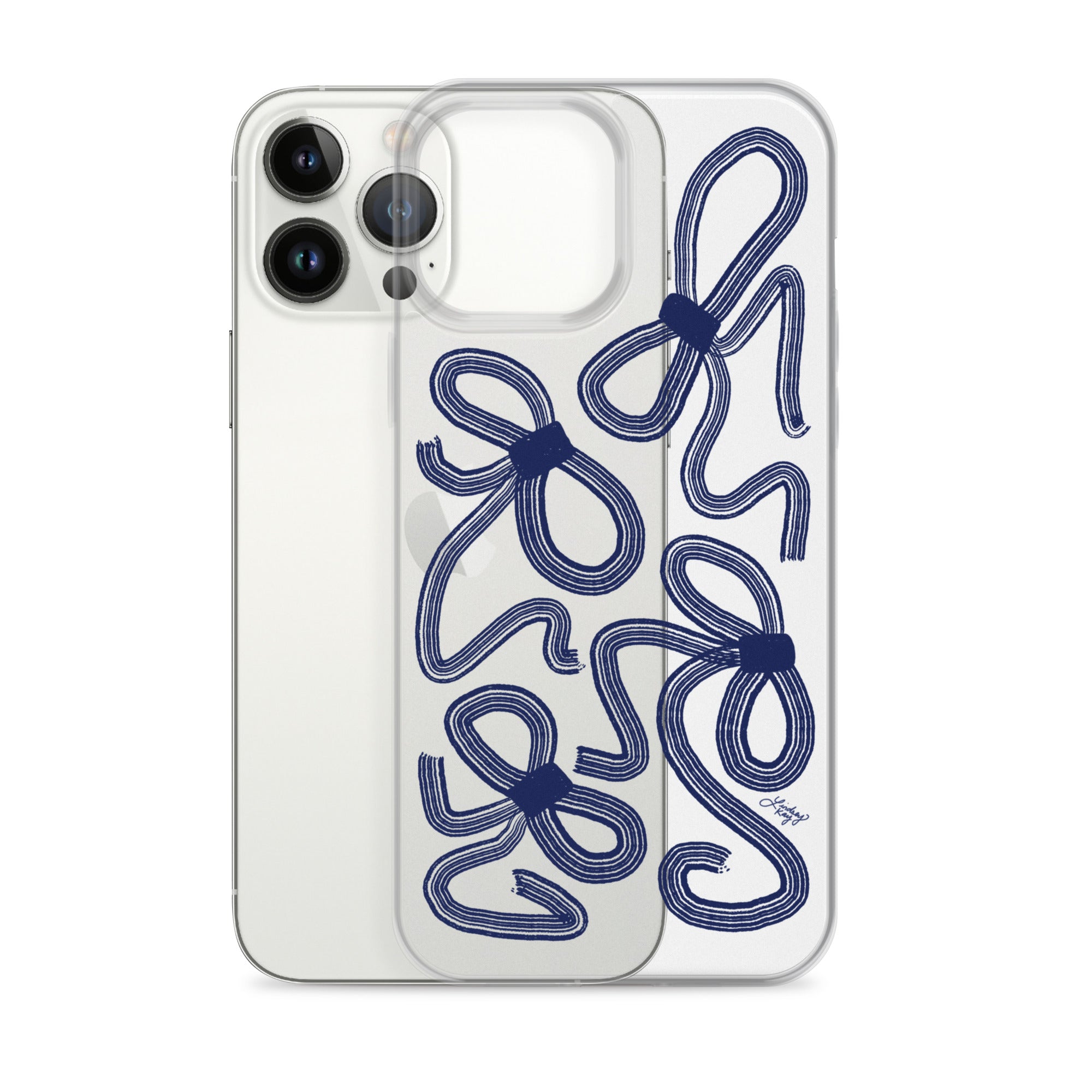 Navy Ribbons Illustration - Clear Case for iPhone®