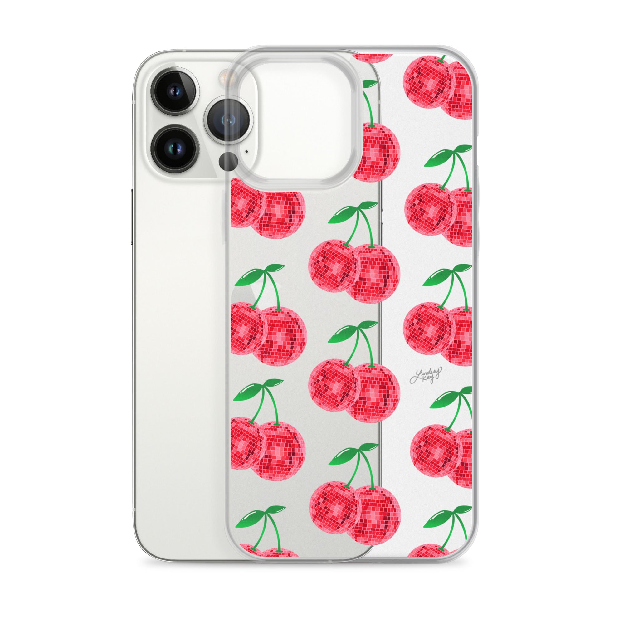 Red Disco Ball Cherries - Clear Case for iPhone® - Sizes 11 & 16