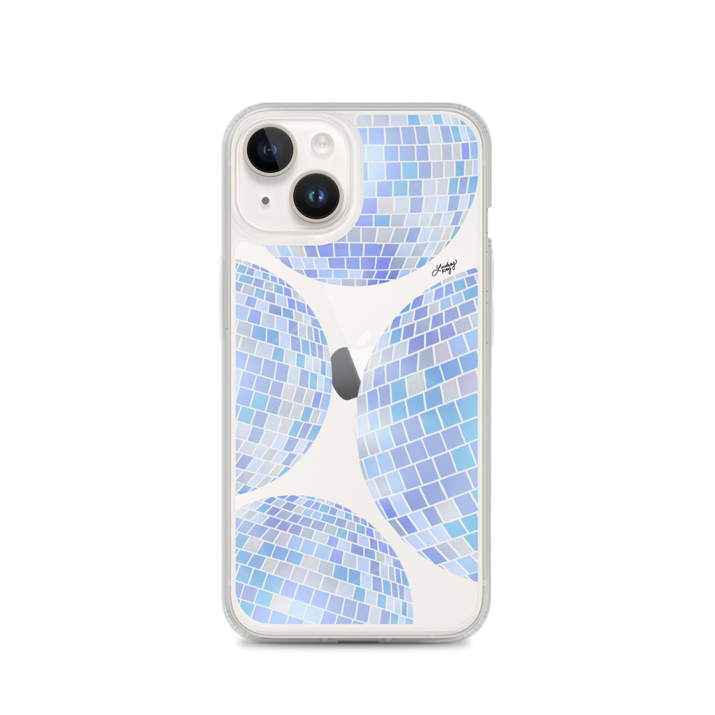 Blue Disco Balls Illustration - Clear Case for iPhone®