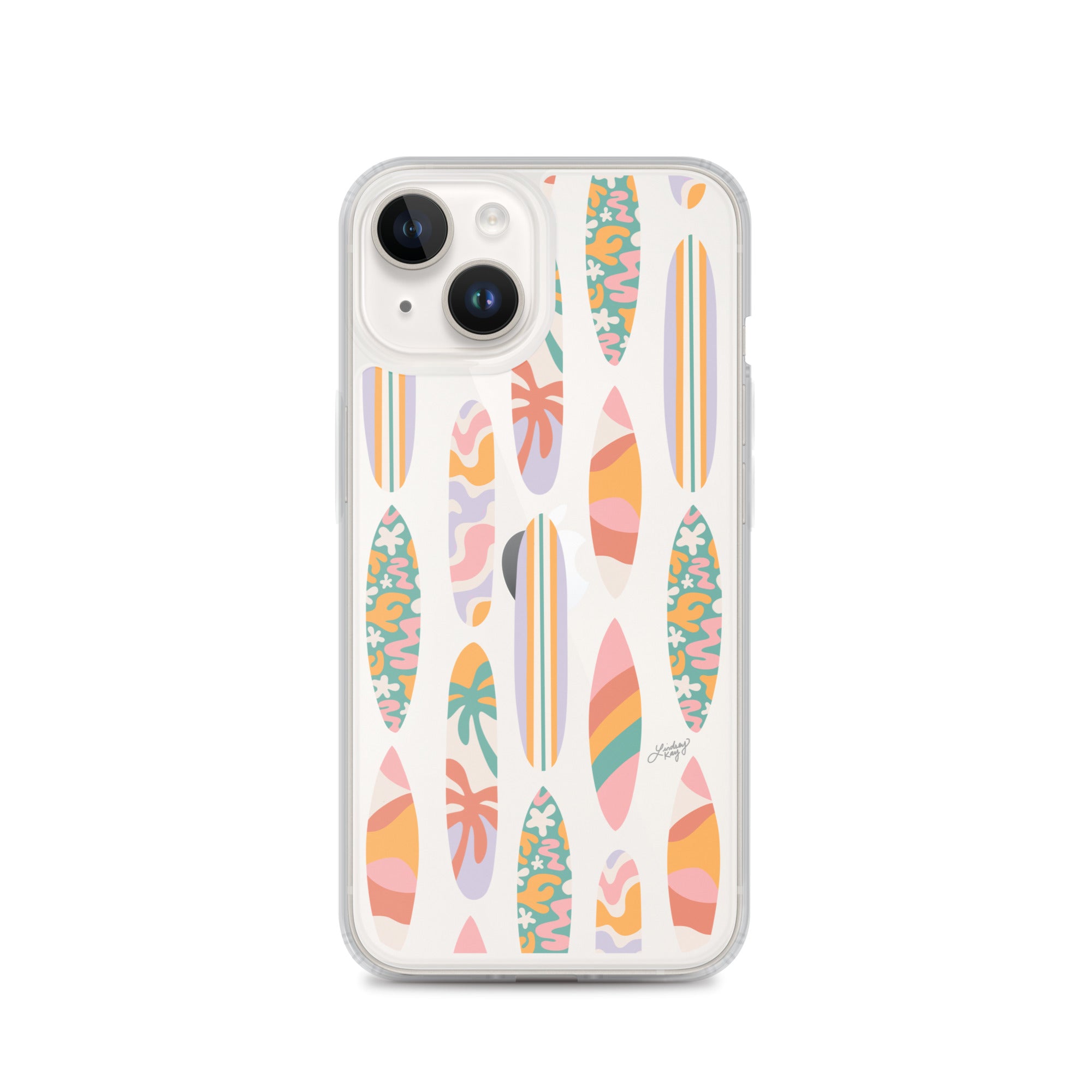 Patrón de ilustración de tablas de surf - Transparente Funda para iPhone®
