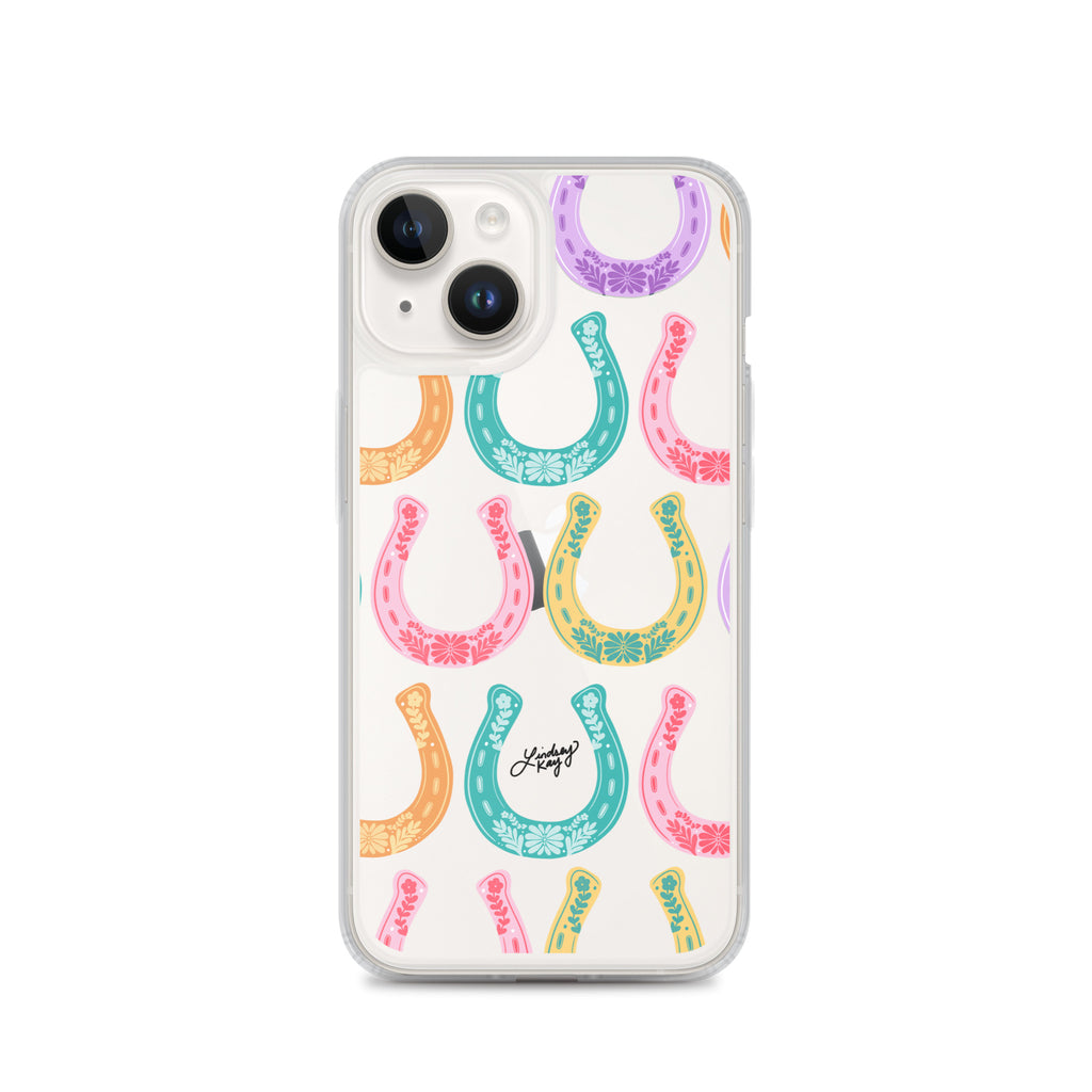 Colorful Horseshoe Illustration Pattern - Clear Case for iPhone®