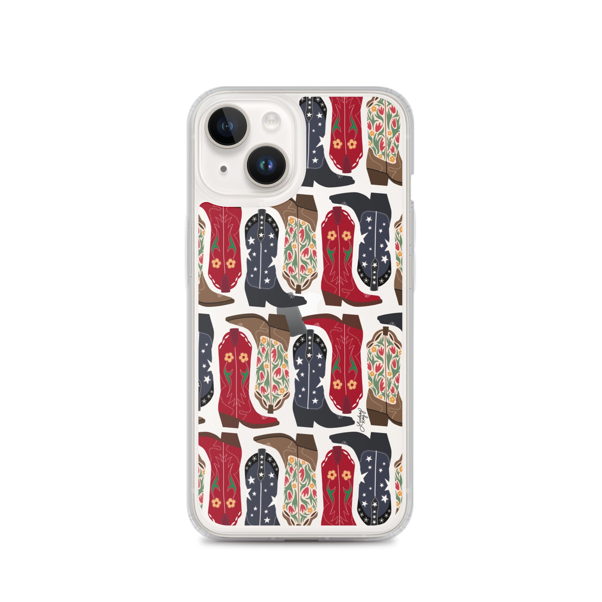 Ilustración de botas de vaquero - Funda transparente para iPhone®