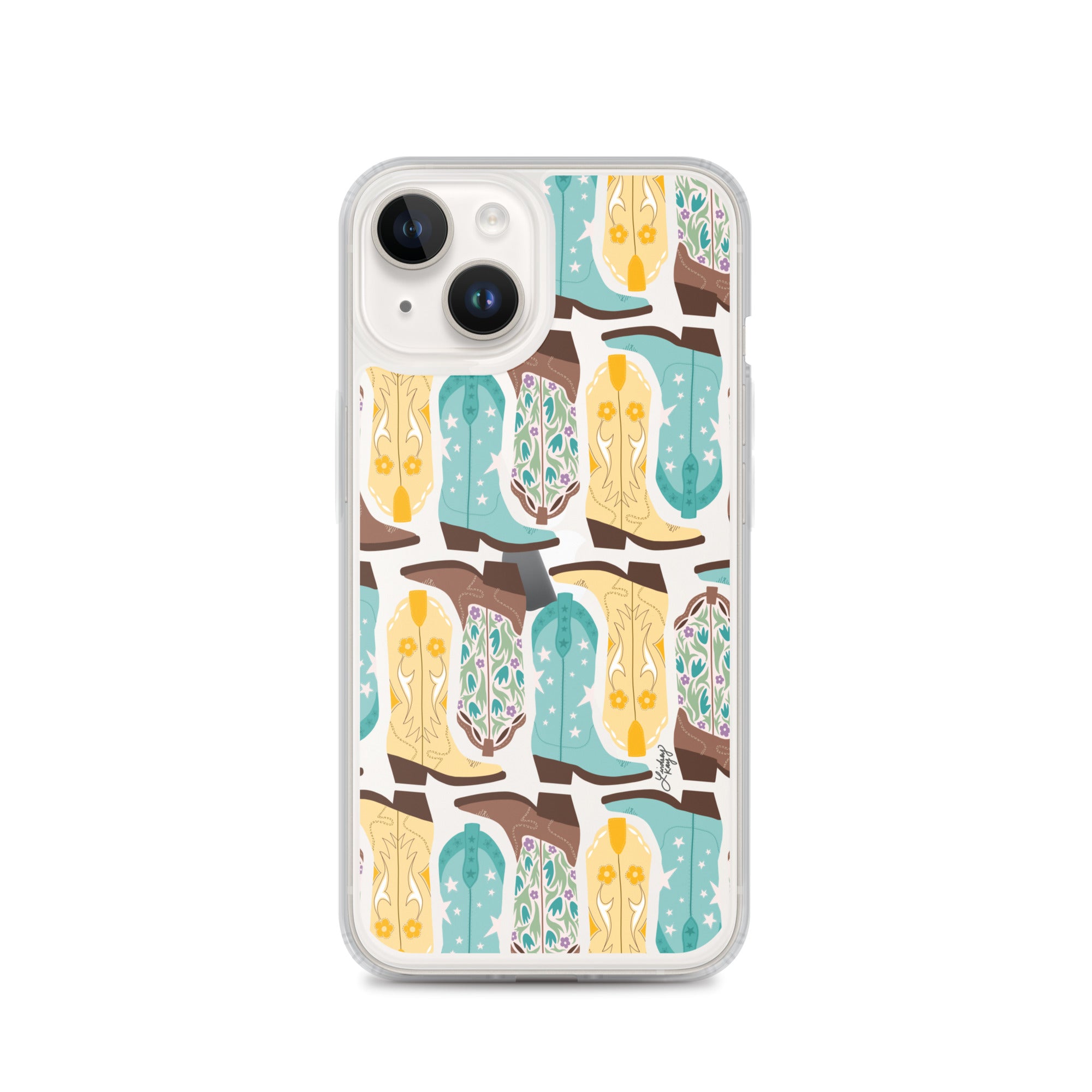 Ilustración de botas de vaquero - Funda transparente para iPhone®