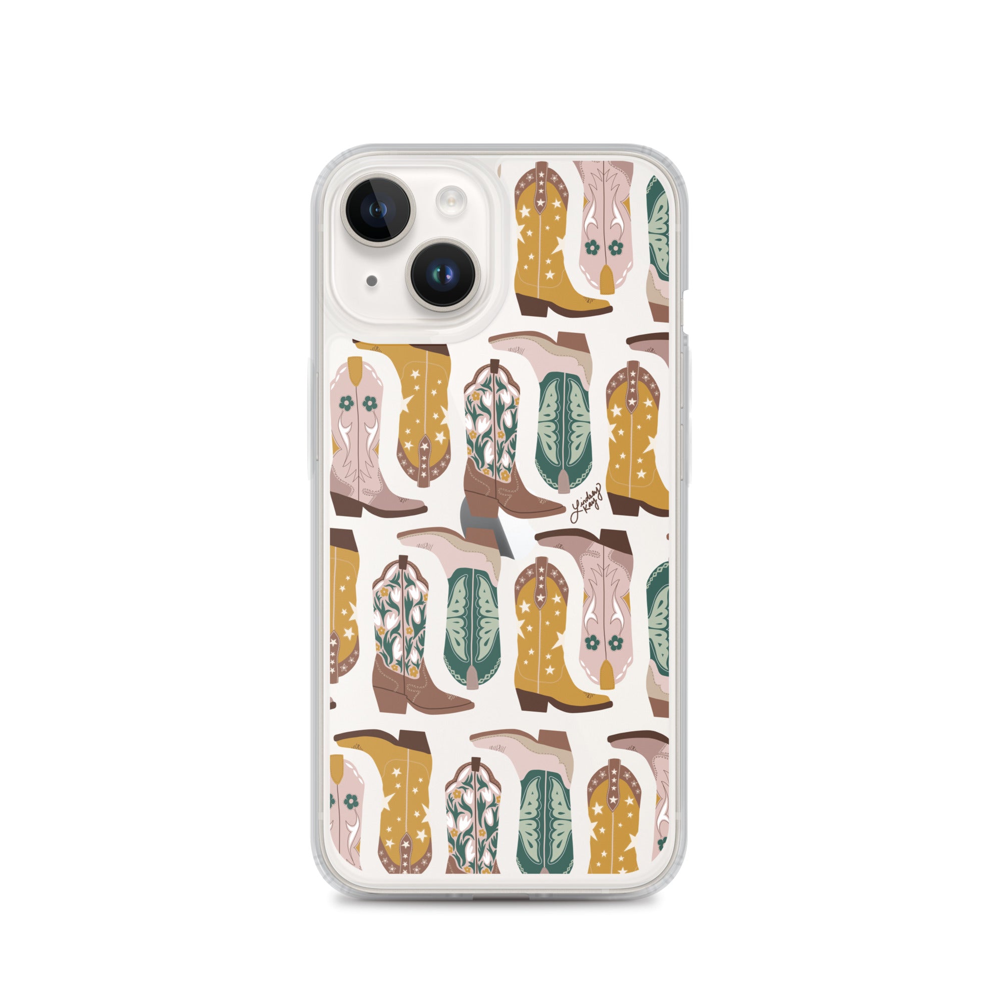 Ilustración de botas de vaquero (paleta neutra) - Funda transparente para iPhone®