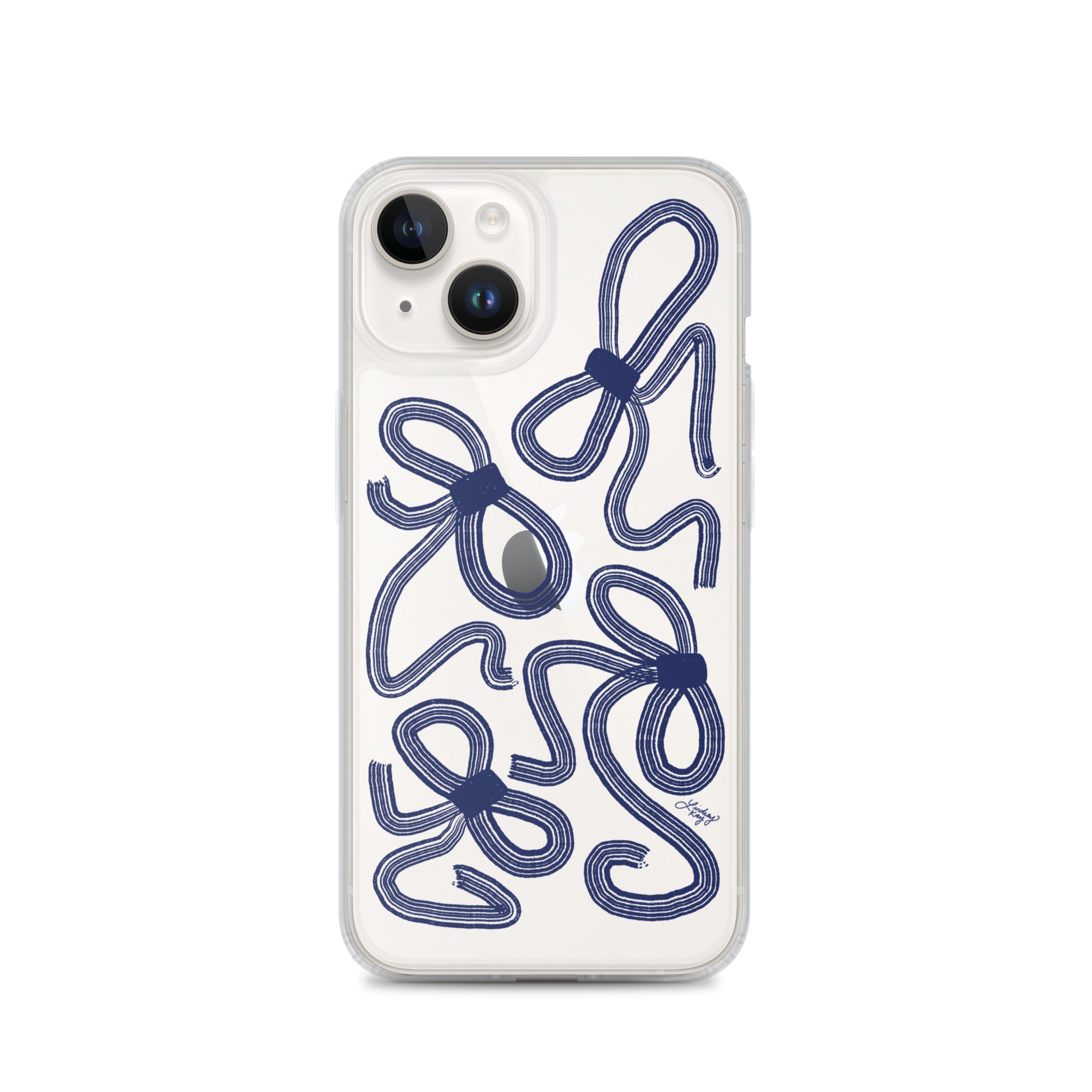 Navy Ribbons Illustration - Clear Case for iPhone®