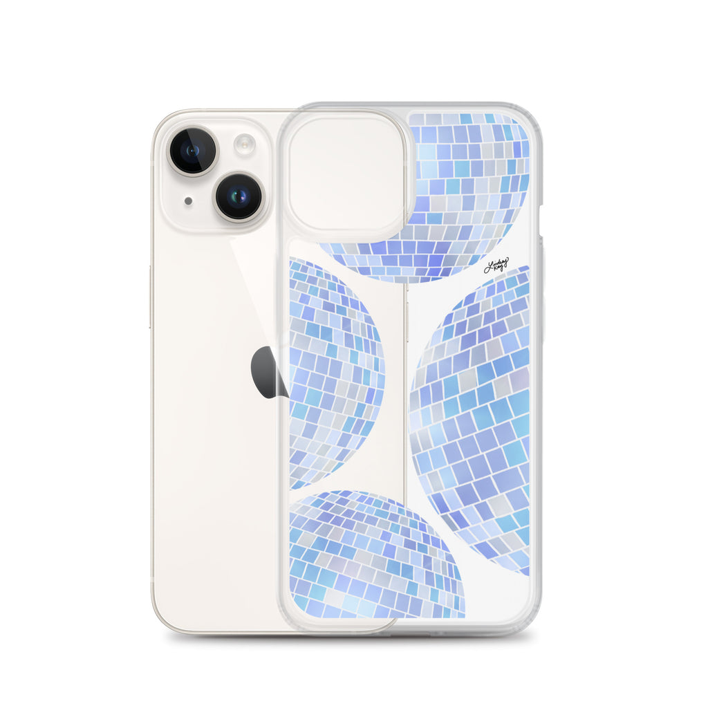 Blue Disco Balls Illustration - Clear Case for iPhone®