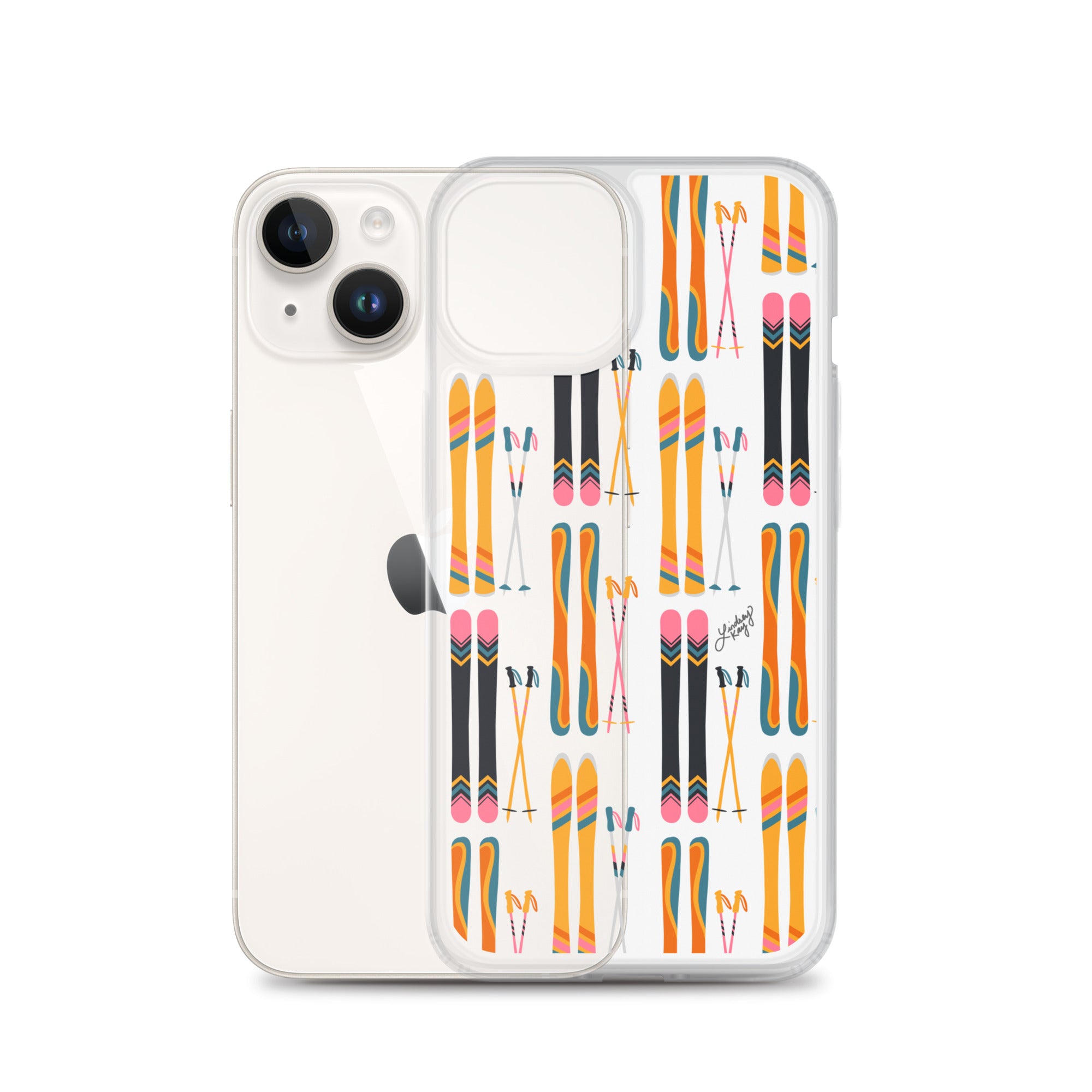Skis and Poles Patterned - Clear Case for iPhone®