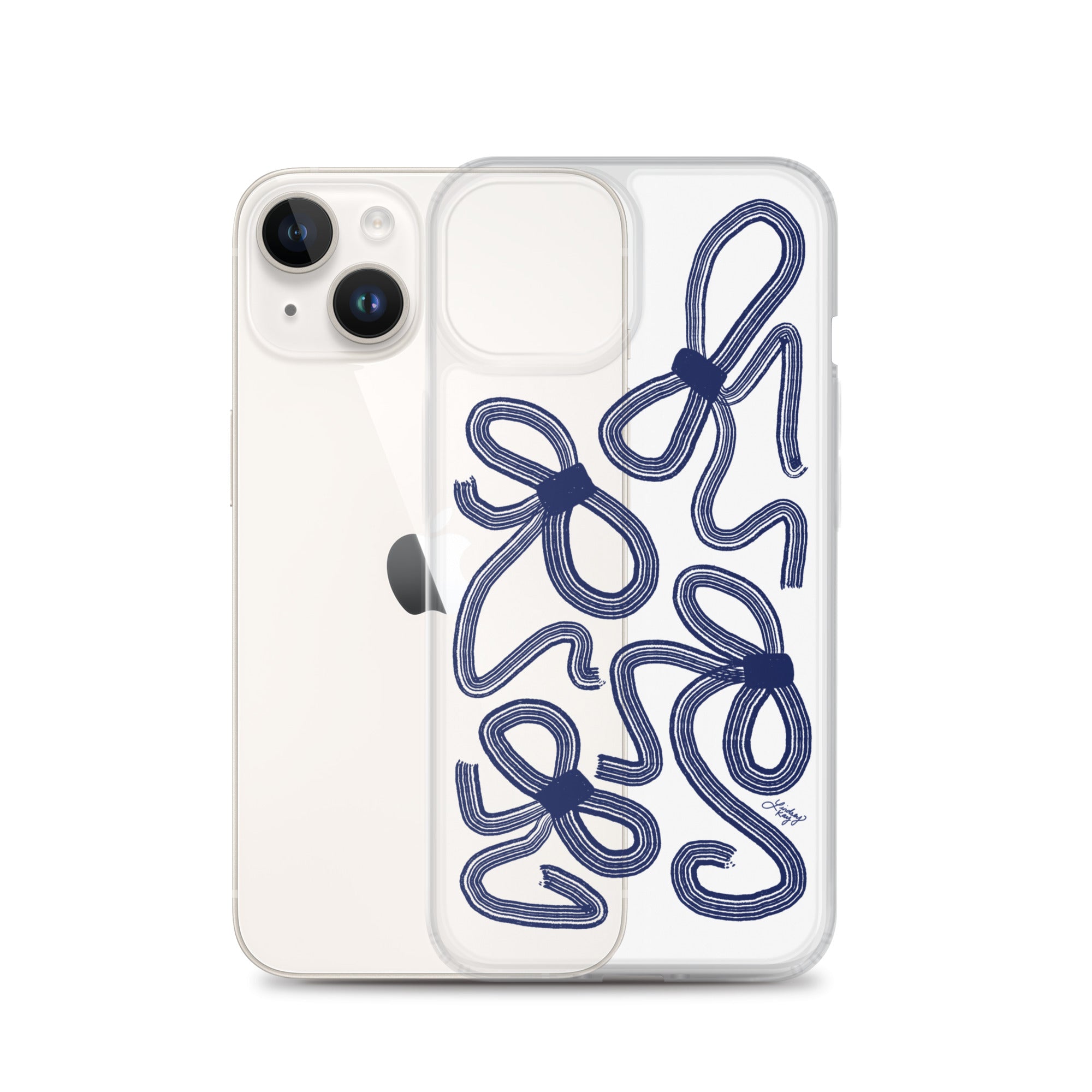 Navy Ribbons Illustration - Clear Case for iPhone®
