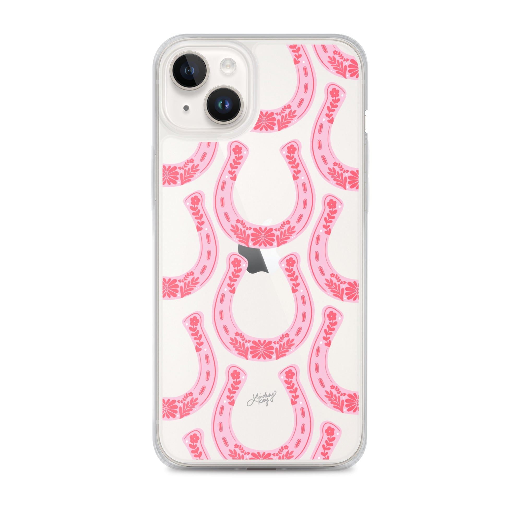 Pink Floral Horseshoe Illustration - Clear Case for iPhone®