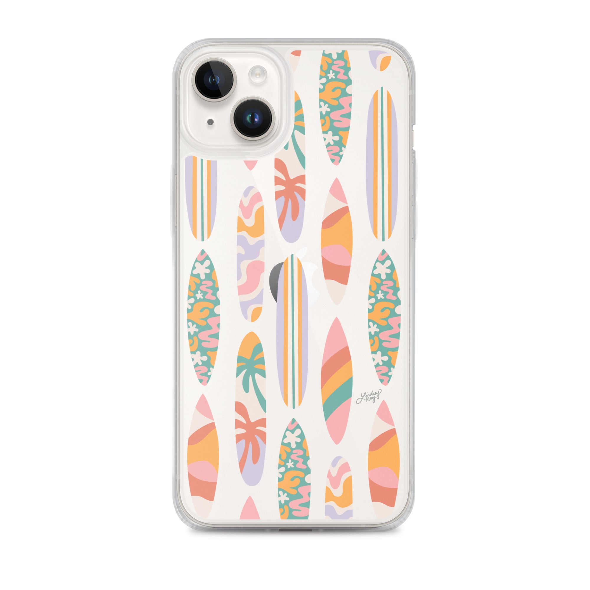 Patrón de ilustración de tablas de surf - Transparente Funda para iPhone®