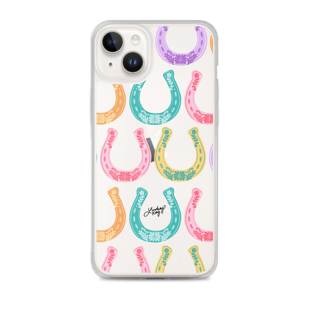 Colorful Horseshoe Illustration Pattern - Clear Case for iPhone®