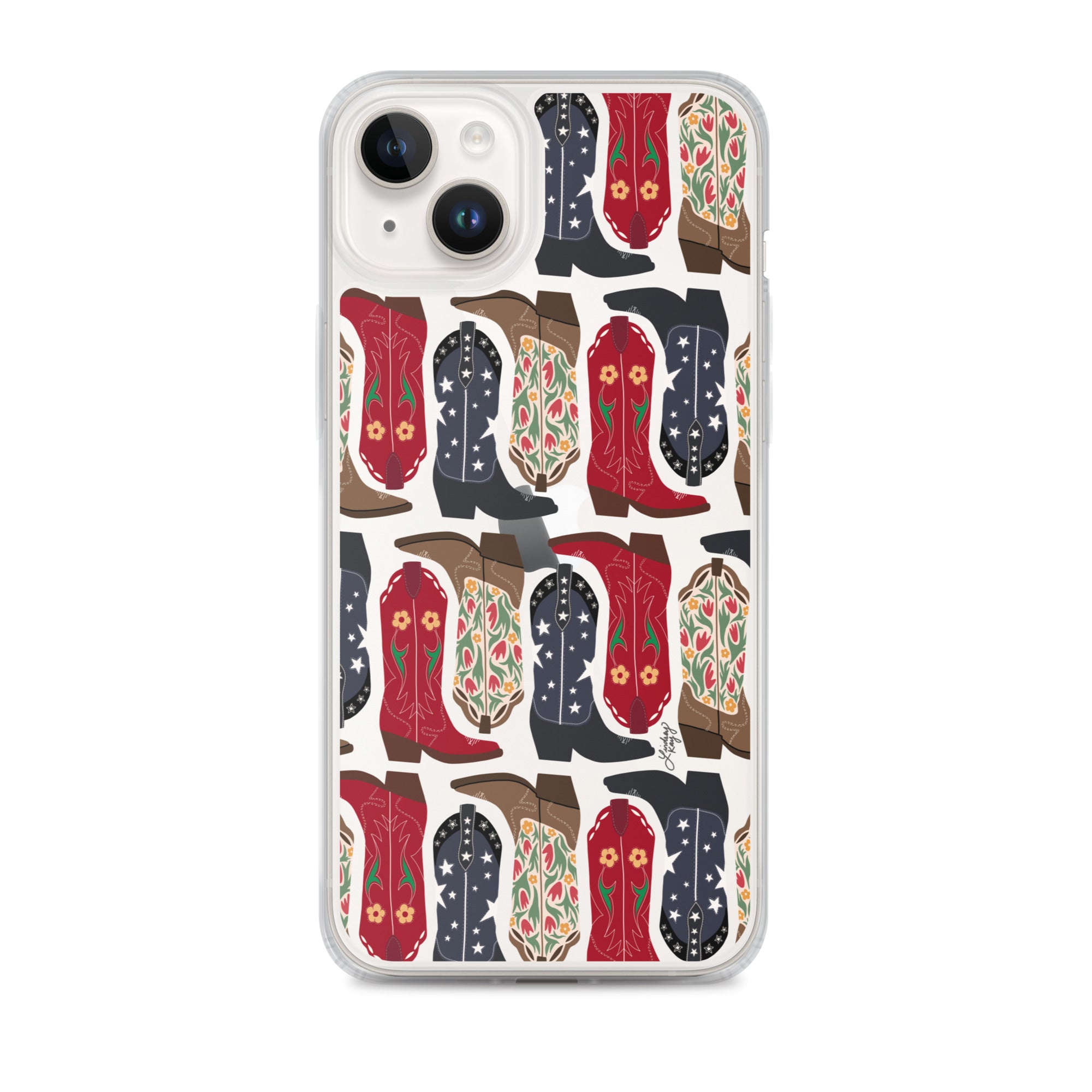 Ilustración de botas de vaquero - Funda transparente para iPhone®