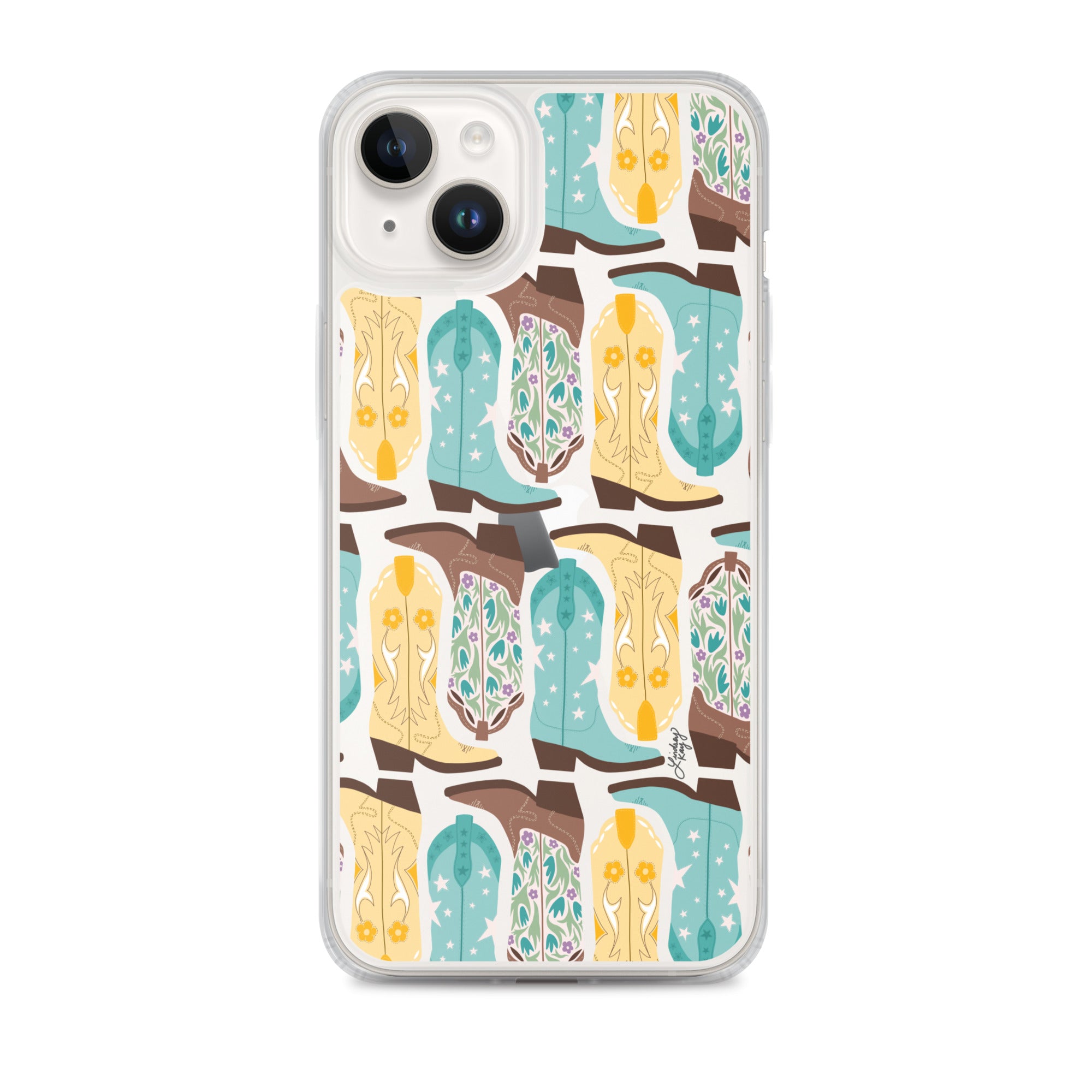 Ilustración de botas de vaquero - Funda transparente para iPhone®