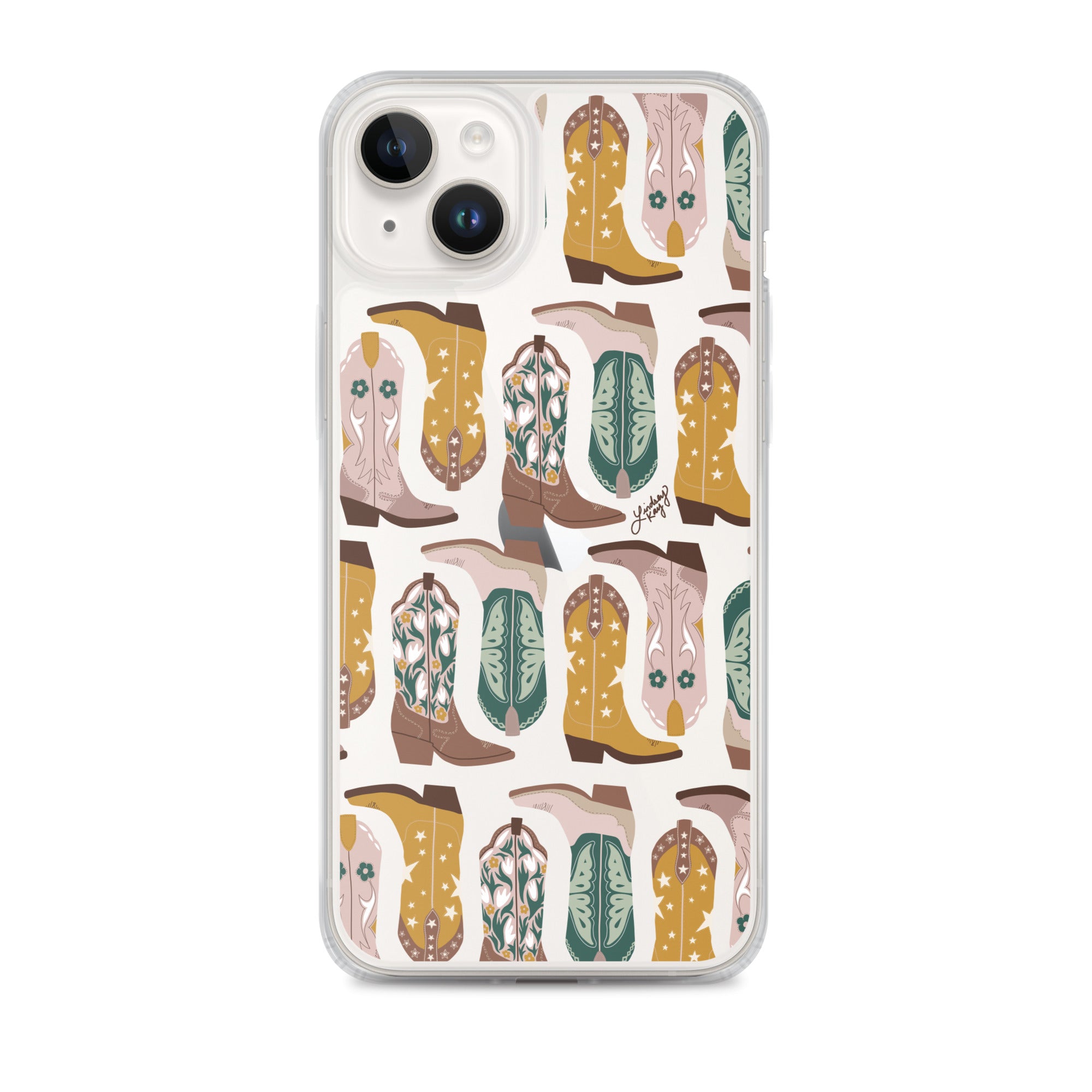 Ilustración de botas de vaquero (paleta neutra) - Funda transparente para iPhone®