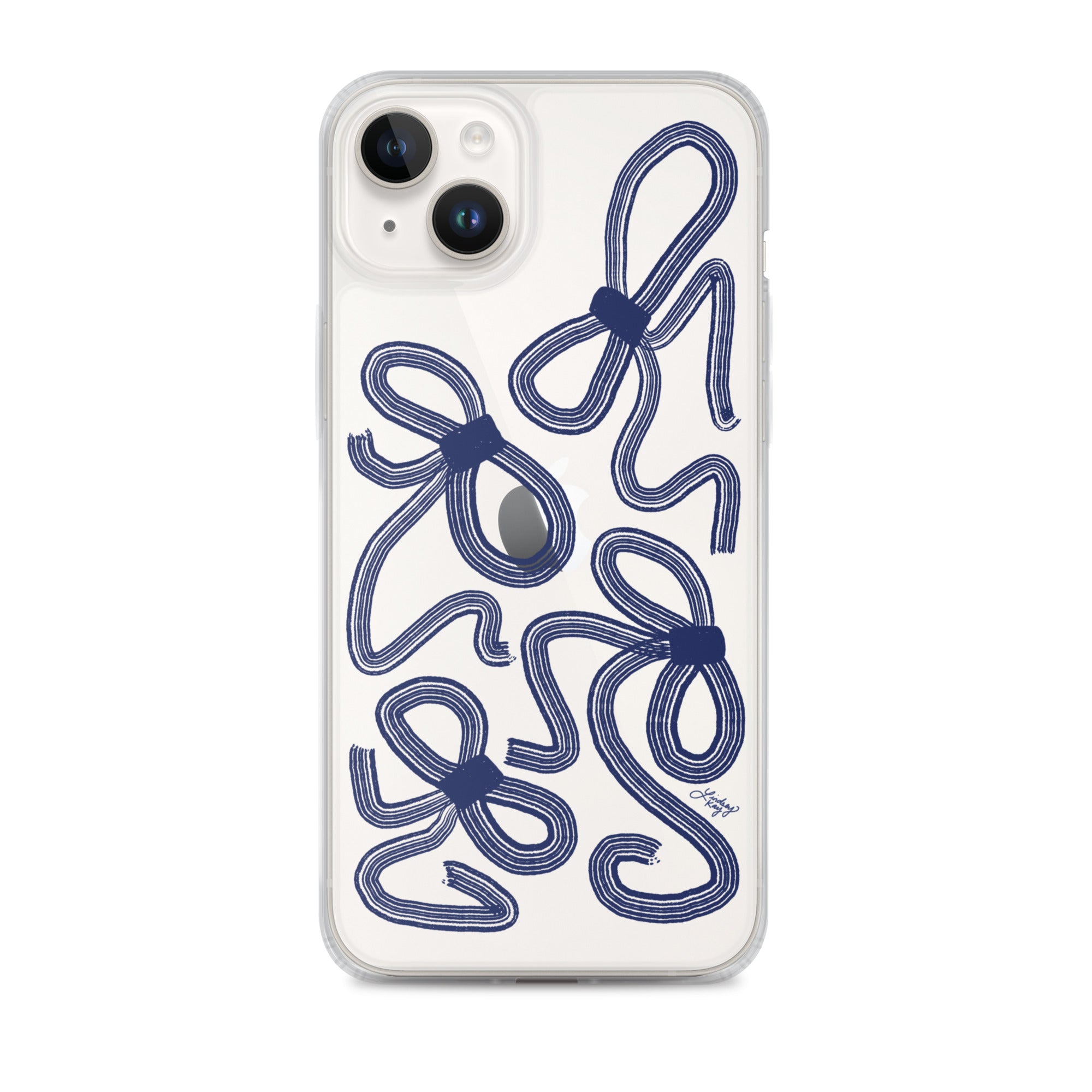Navy Ribbon Illustration - Clear Case for iPhone®