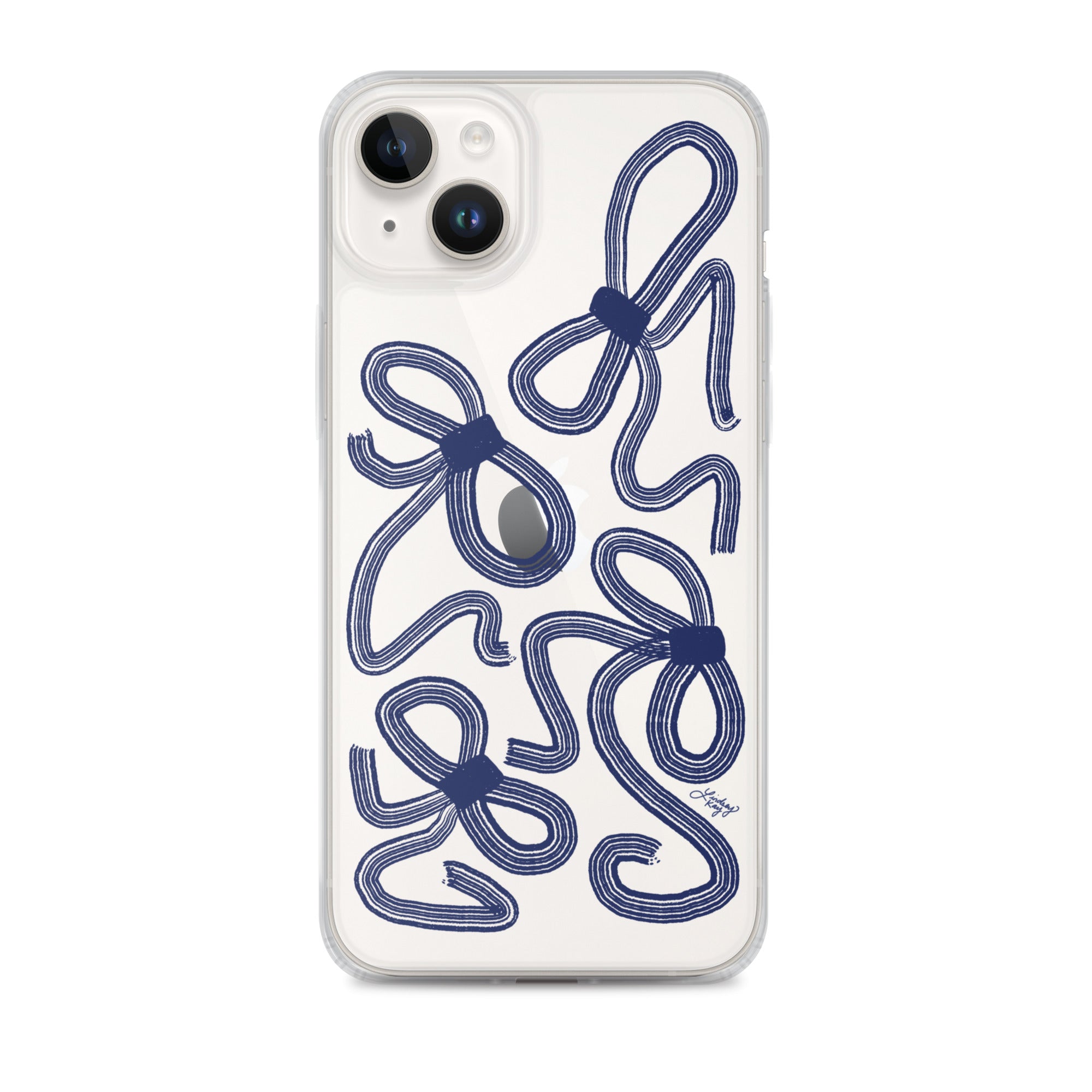 Navy Ribbons Illustration - Clear Case for iPhone®