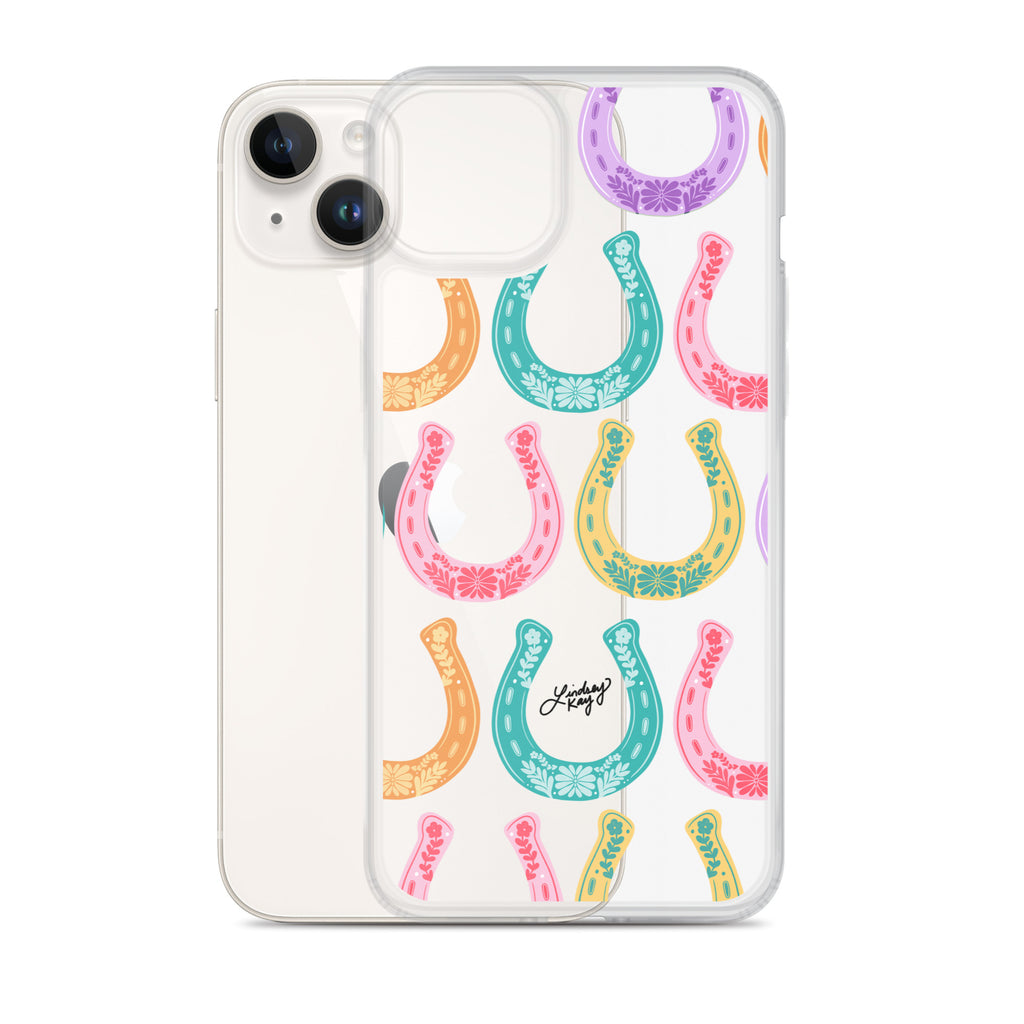 Colorful Horseshoe Illustration Pattern - Clear Case for iPhone®