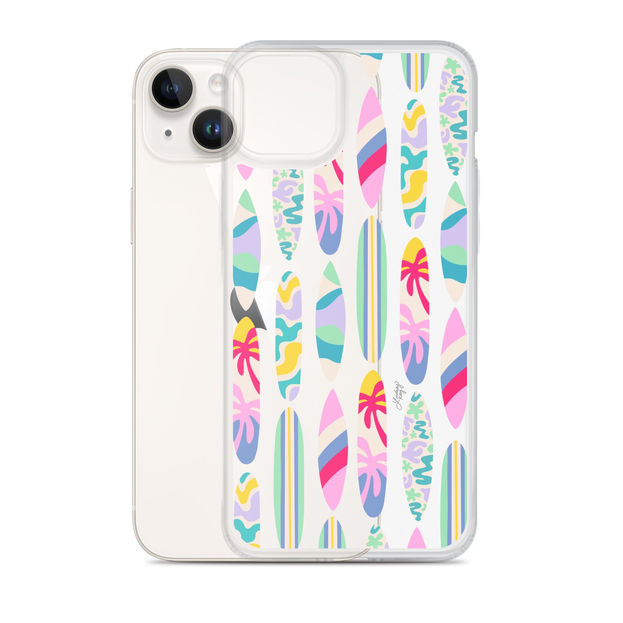 Ilustración de tablas de surf - Funda transparente para iPhone®